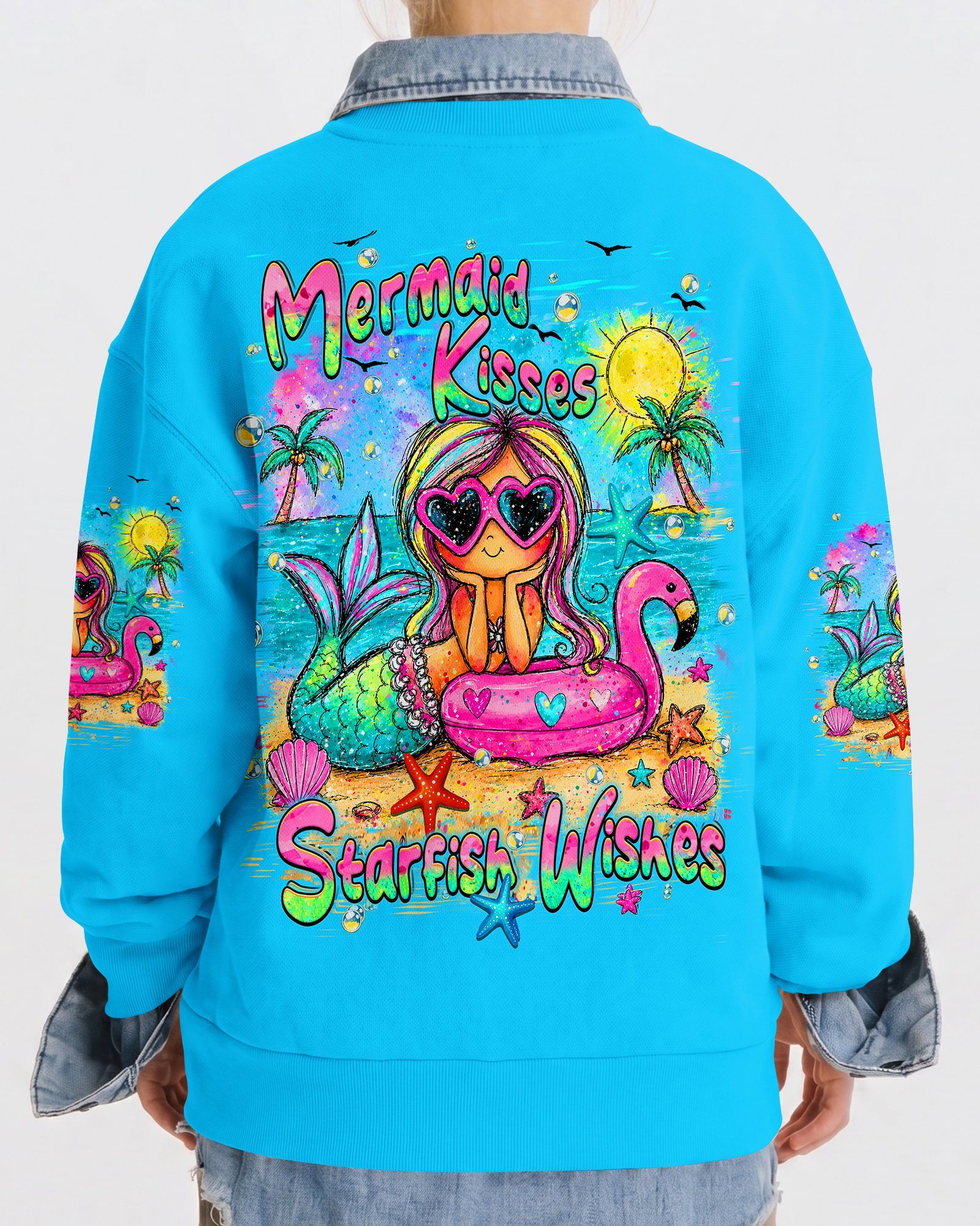 MERMAID KISSES STARFISH WISHES KIDS ALL OVER PRINT  - TLHN2505261