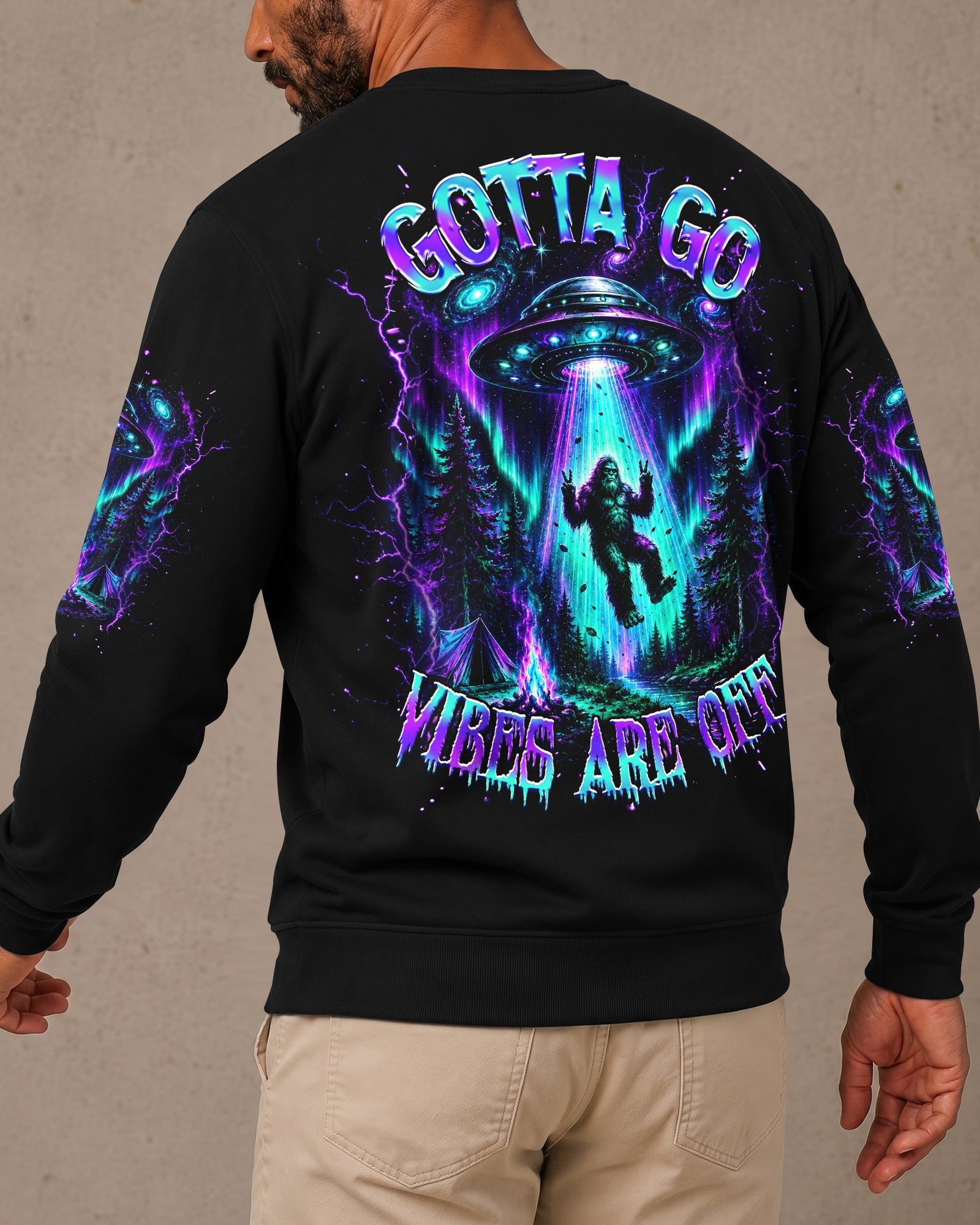 GOTTA GO VIBES ARE OFF BIGFOOT AURORA ALL OVER PRINT  - TLHG2306262