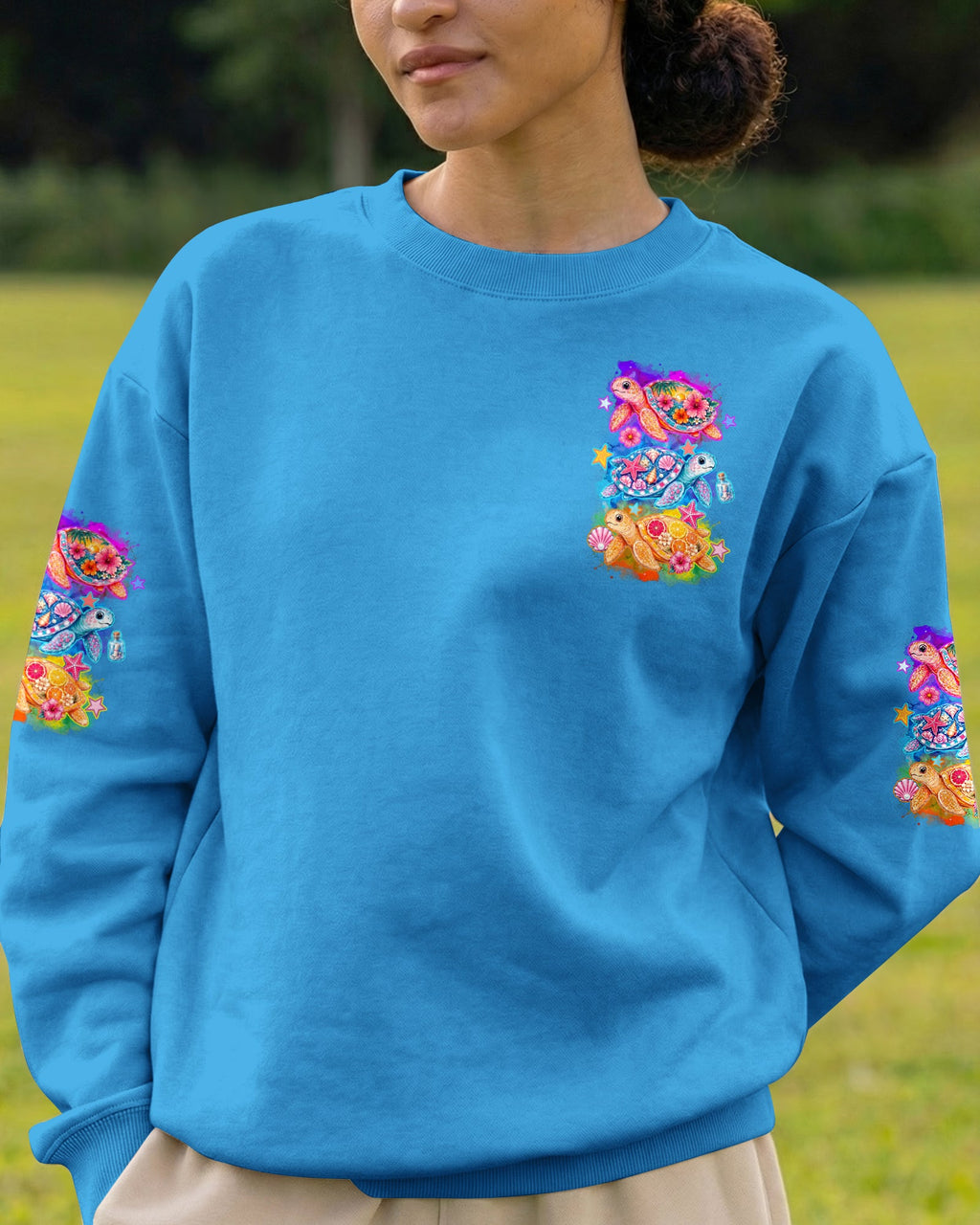 SMELL THE SEA FEEL THE BREEZE TURTLE ALL OVER PRINT - TYQY1505262