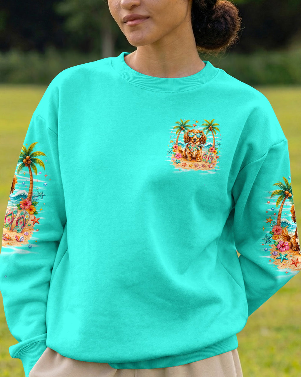 DON'T WORRY  LONG-HAIRED DACHSHUND DOG  ALL OVER PRINT - TLNO0705262