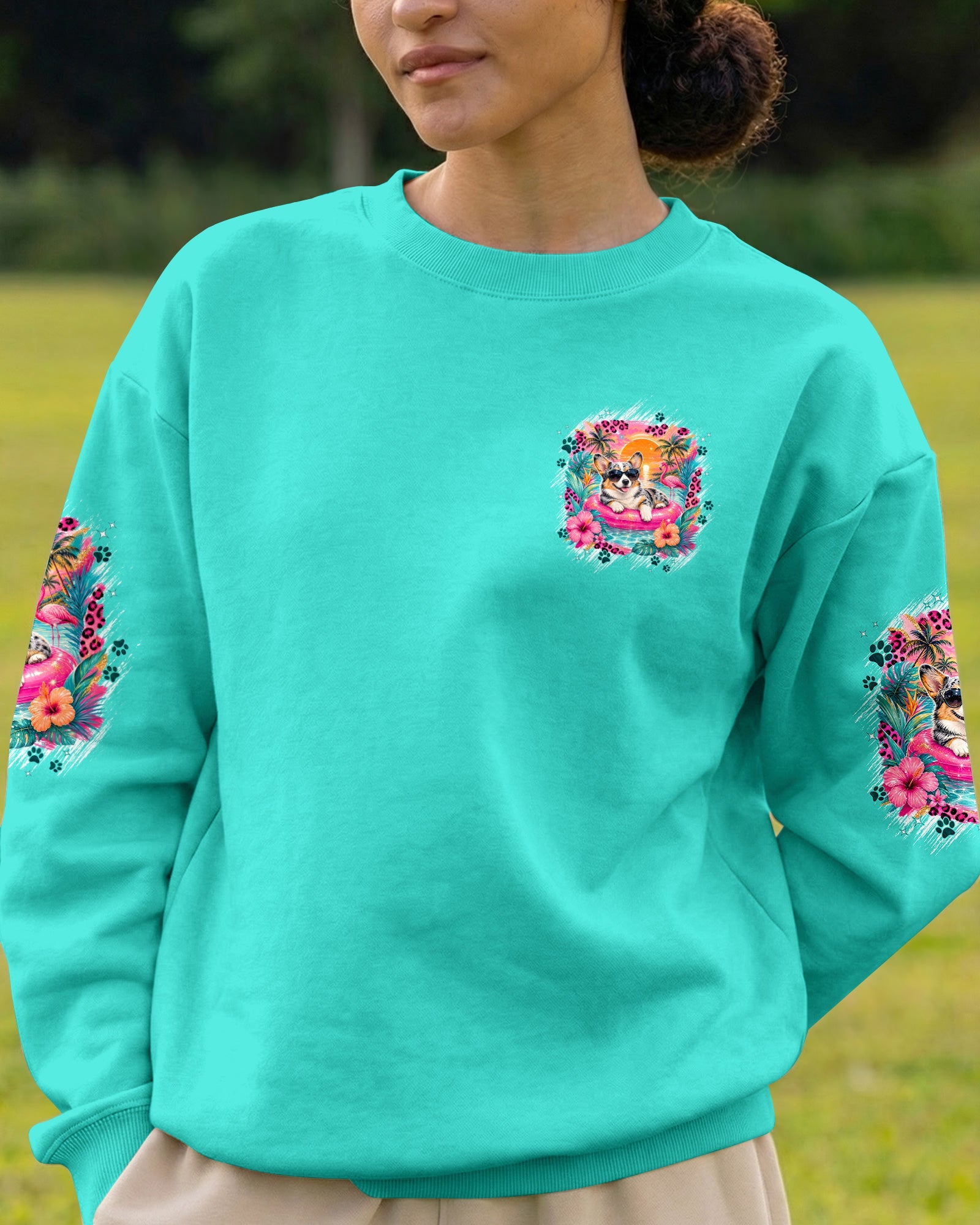 SUN'S OUT BUNS OUT CORGI DOG ALL OVER PRINT - TYPQ1306263