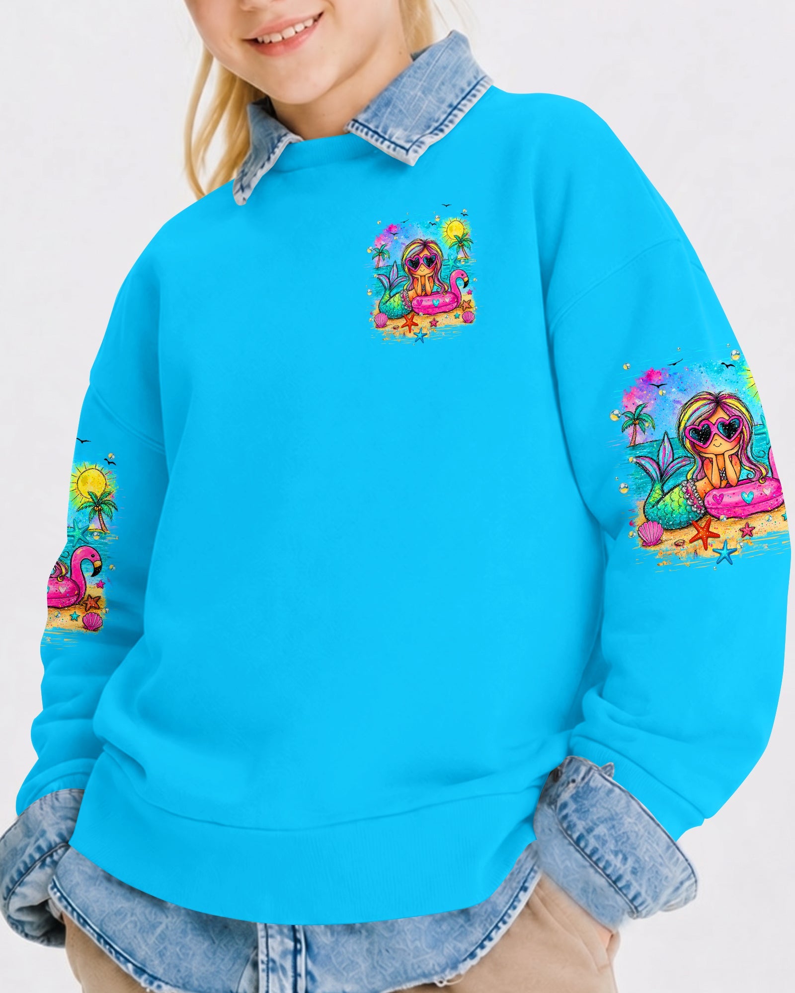 MERMAID KISSES STARFISH WISHES KIDS ALL OVER PRINT  - TLHN2505261