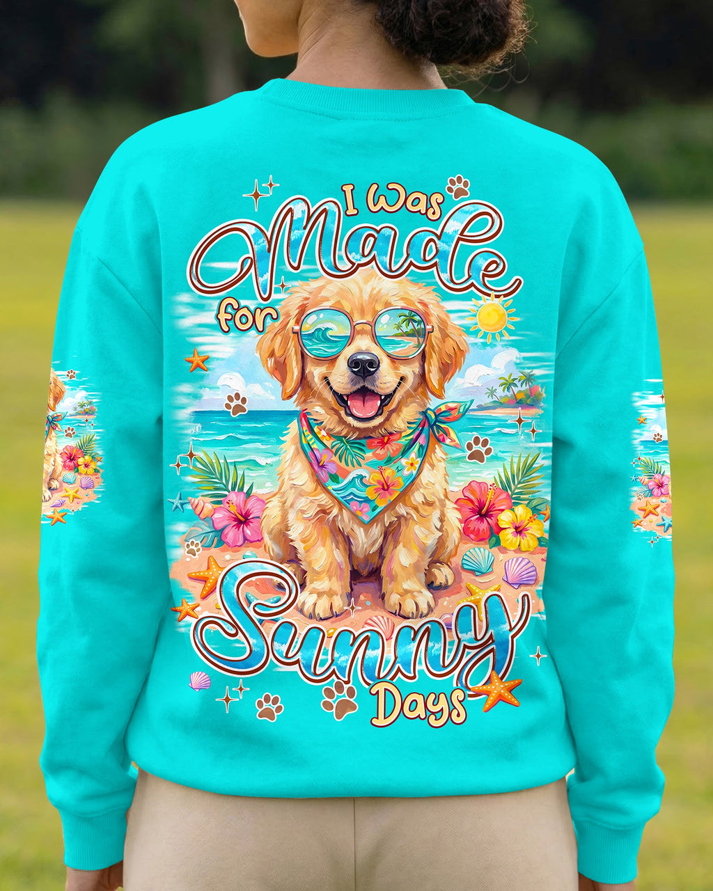 I WAS MADE FOR SUNNY DAYS GOLDEN RETRIEVER DOG ALL OVER PRINT - TYPQ2105263