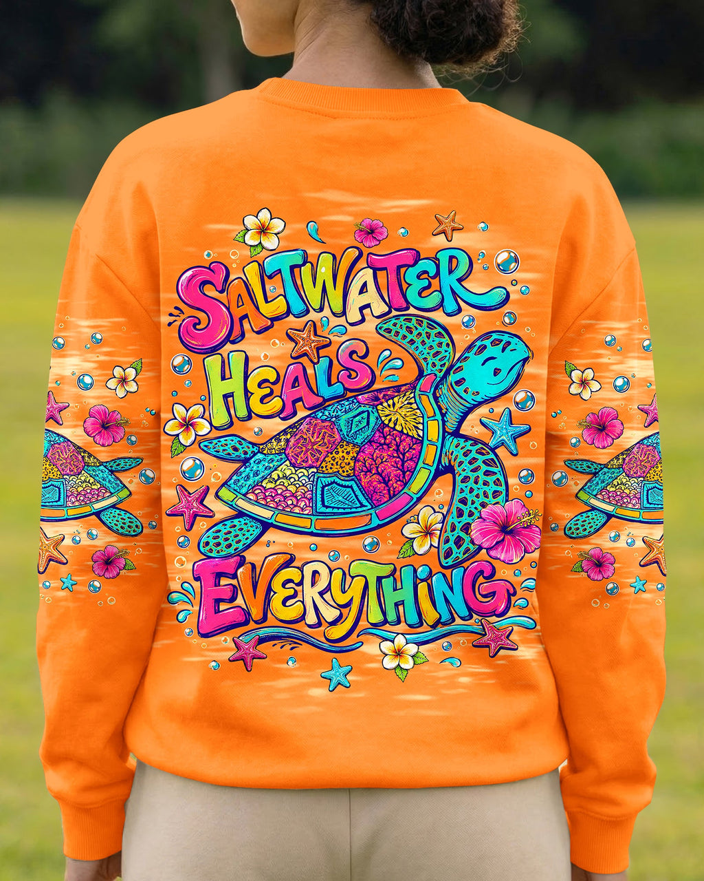 SALTWATER HEALS EVERYTHING TURTLE ALL OVER PRINT   - TLNT1306263