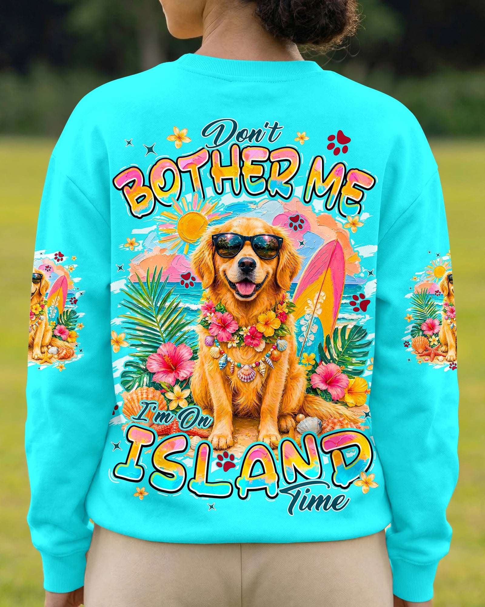 I'M ON ISLAND TIME GOLDEN RETRIEVER DOG ALL OVER PRINT - TYPQ1206263