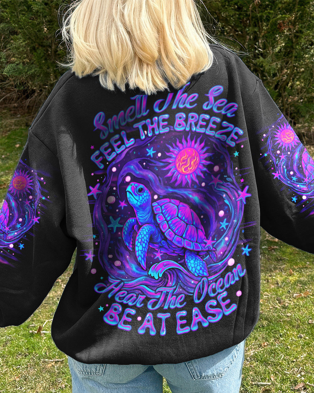 SMELL THE SEA FEEL THE BREEZE TURTLE ALL OVER PRINT - TLNO2304263