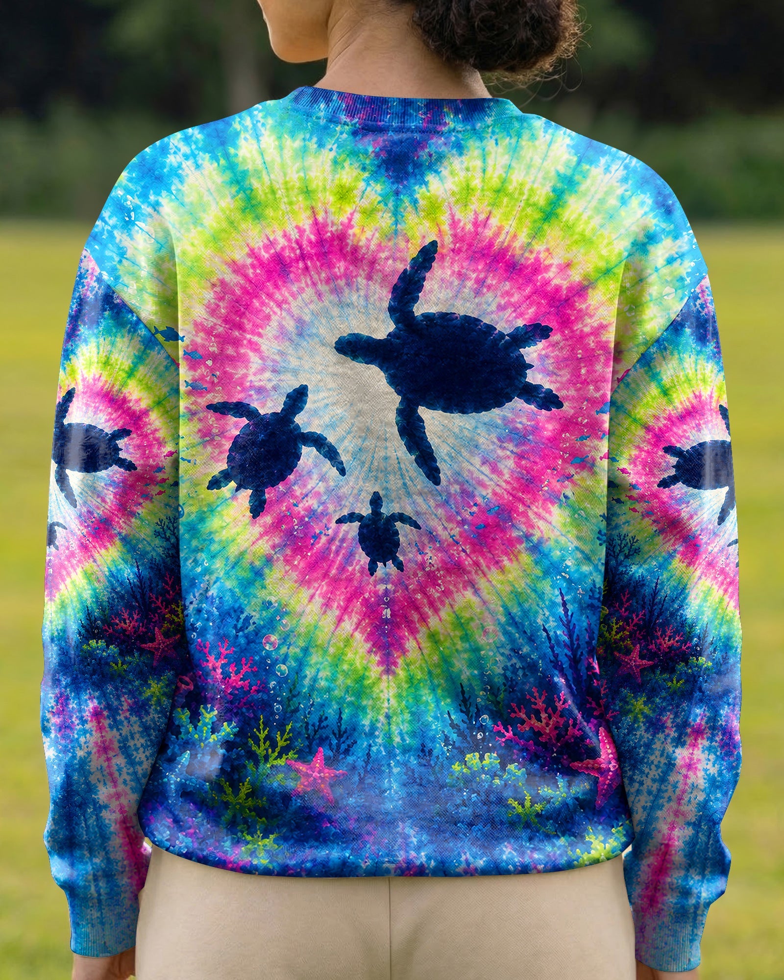 UNDERWATER TURTLES FAMILY HEART BURST ALL OVER PRINT  - TLNT2506261