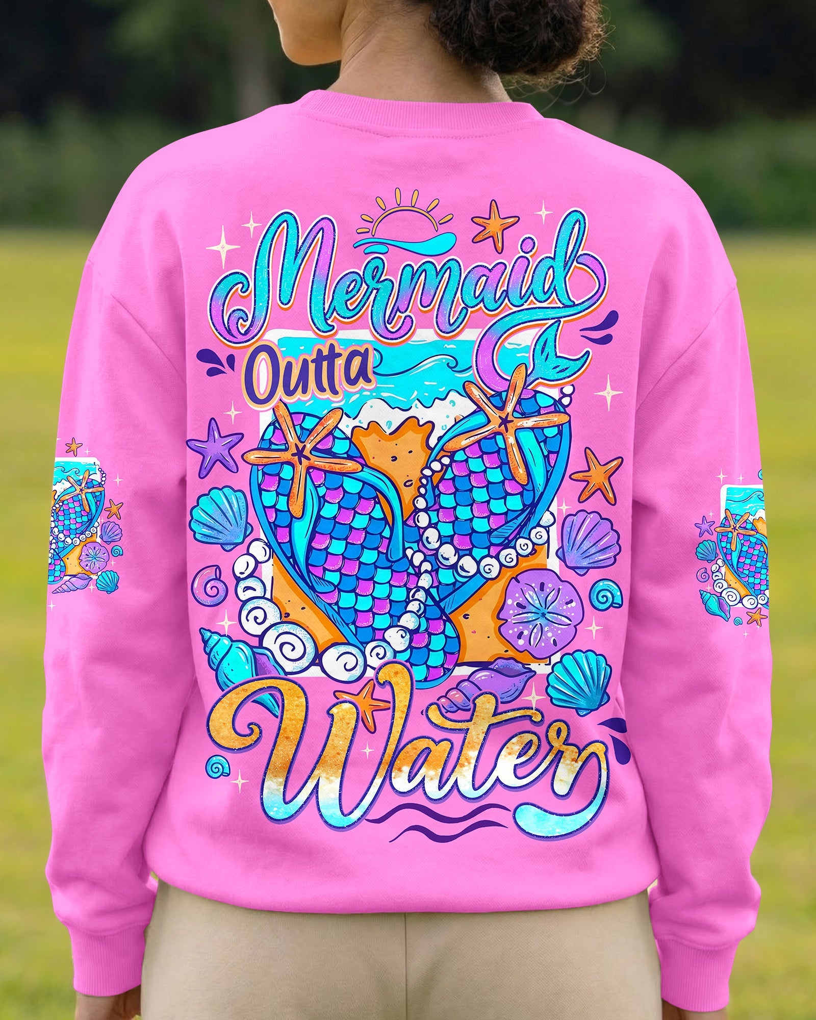 MERMAID OUTTA WATER FLIP FLOPS ALL OVER PRINT - TYQY0106262