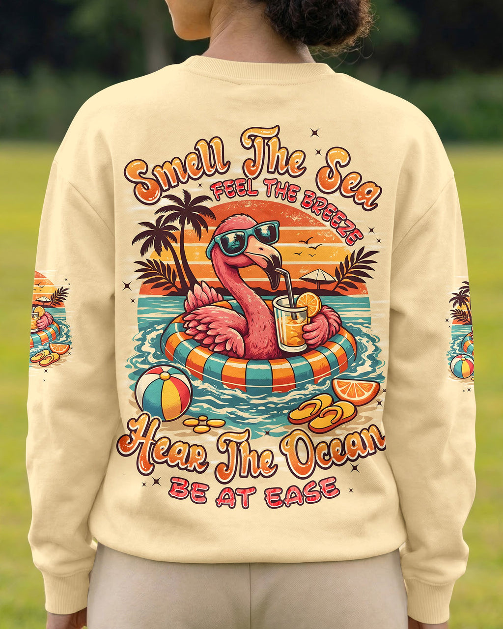 SMELL THE SEA FEEL THE BREEZE FLAMINGO ALL OVER PRINT - TYPQ1404262