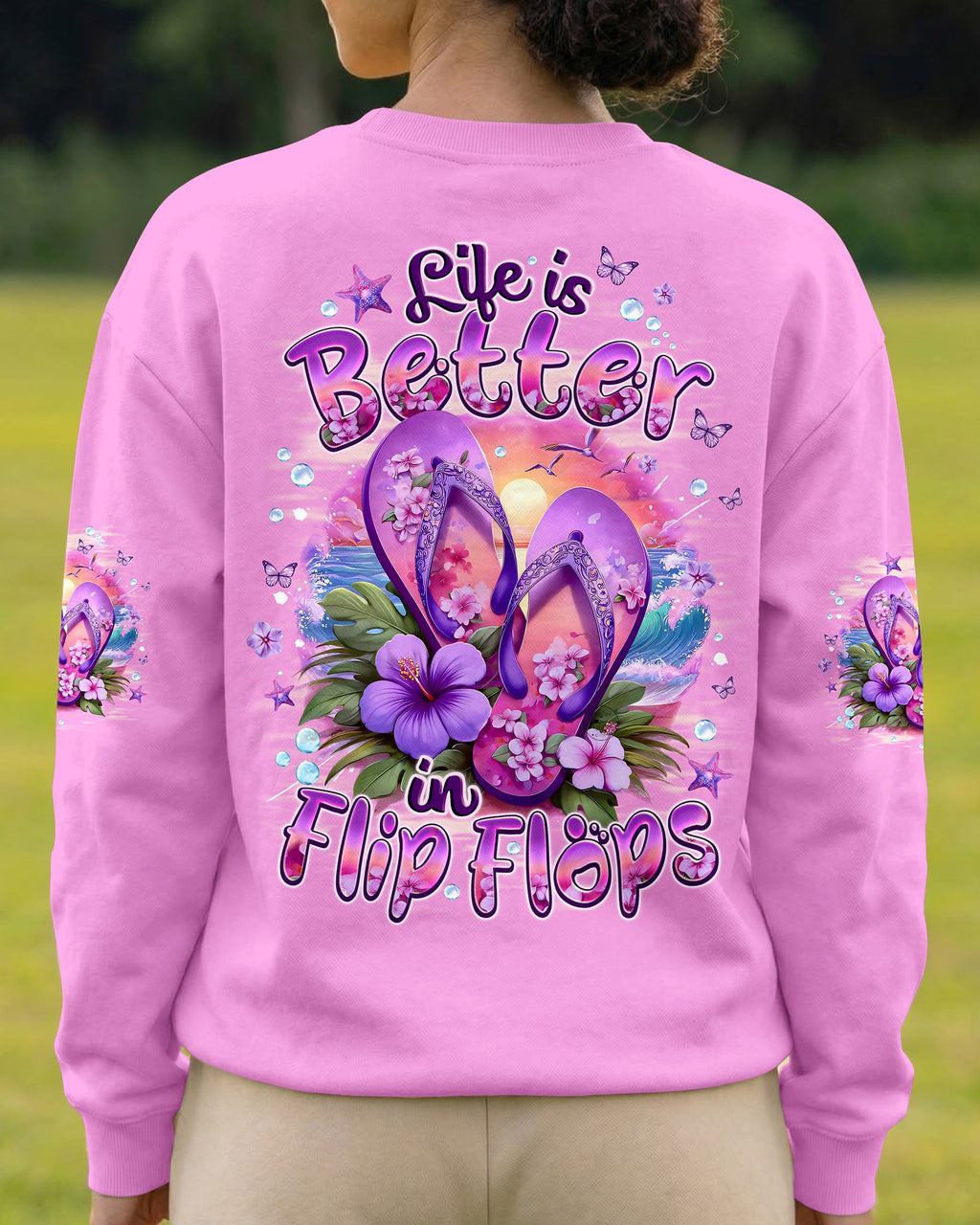 LIFE IS BETTER IN FLIP FLOPS ALL OVER PRINT - TYQY0704262