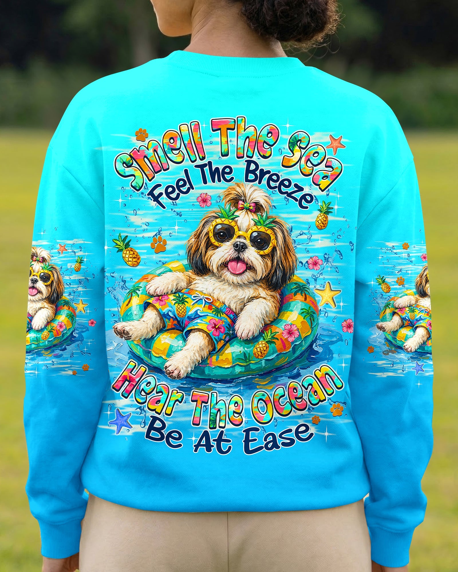 SMELL THE SEA FEEL THE BREEZE SHIH TZU DOG ALL OVER PRINT - TLHN0506263
