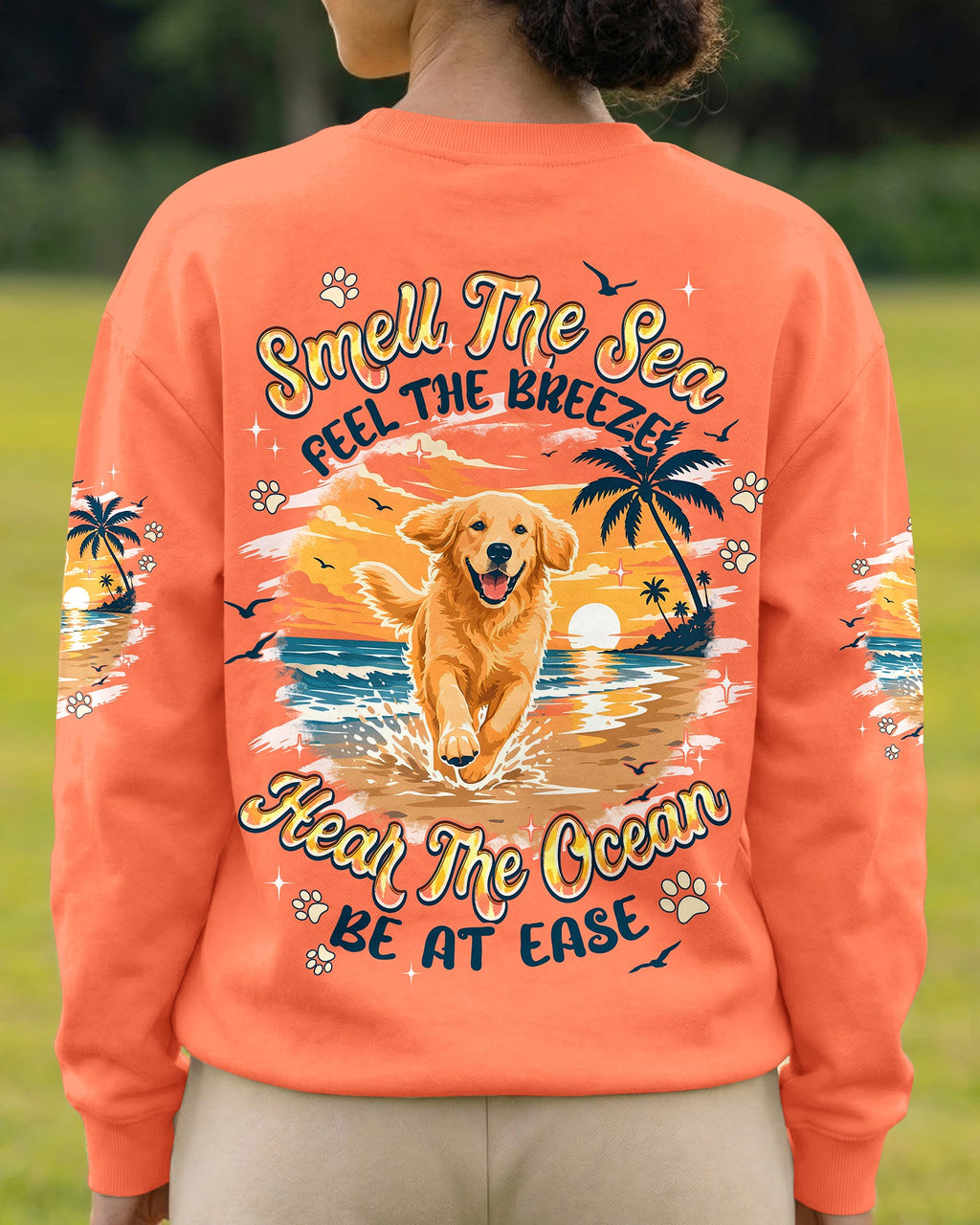 SMELL THE SEA GOLDEN RETRIEVER BEACH DOG ALL OVER PRINT - TYPQ1806261