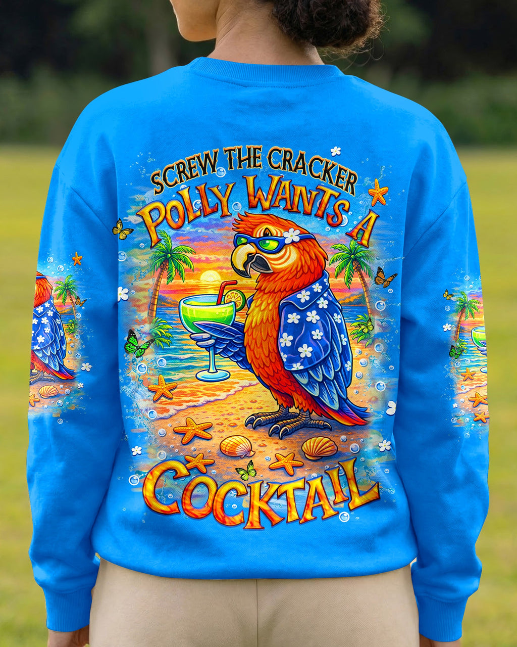 POLLY WANTS A COCKTAIL PARROT ALL OVER PRINT  - TLHN1504261