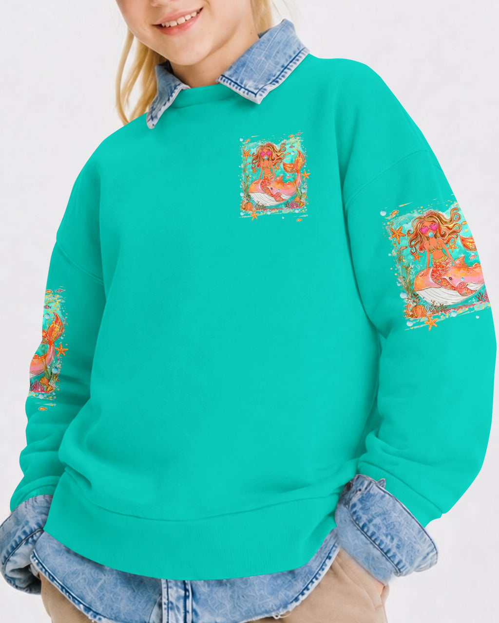 MERMAID KISSES STARFISH WISHES KIDS ALL OVER PRINT - TLHN0806261