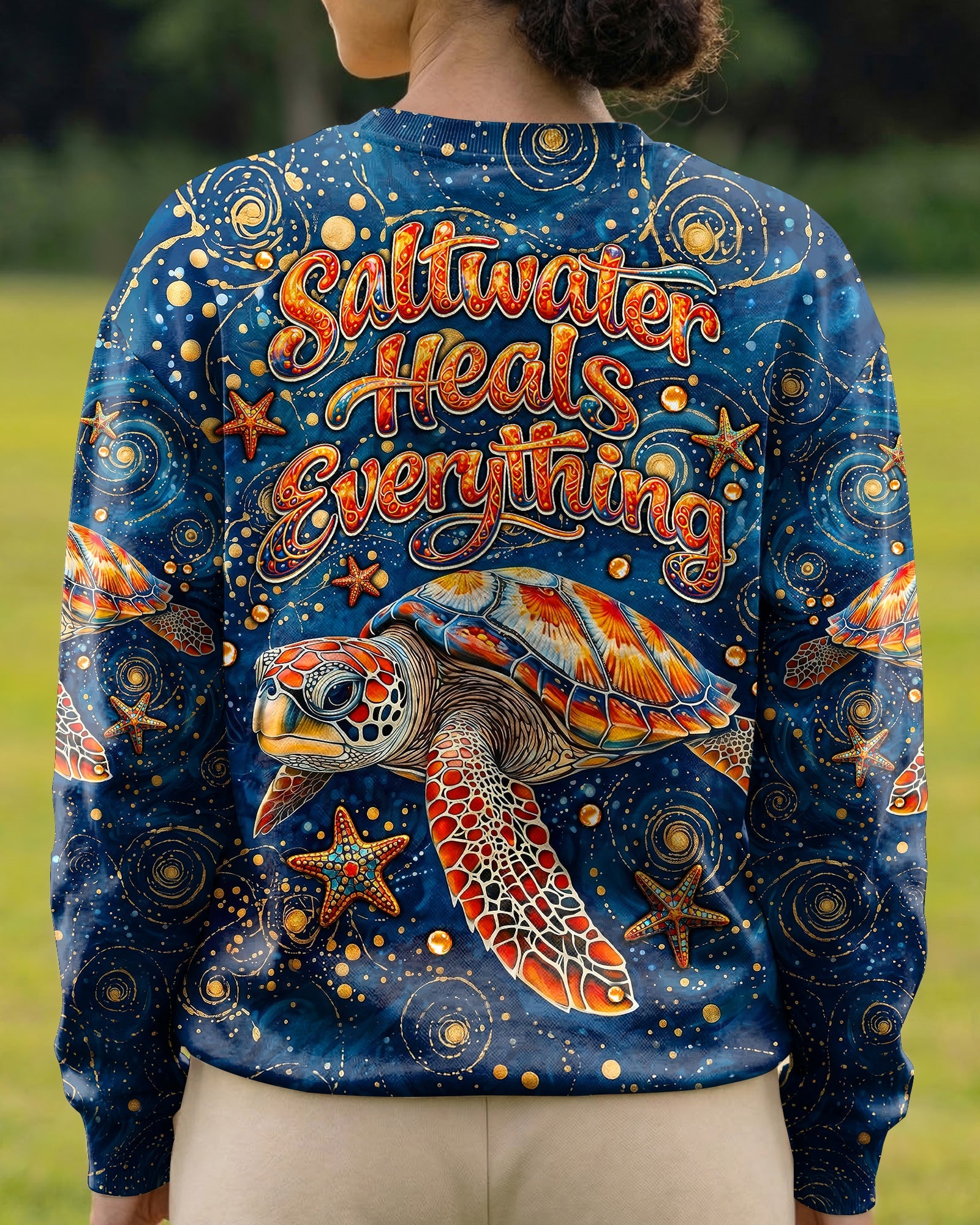 SALTWATER HEALS EVERYTHING TURTLE ALL OVER PRINT  - TLNT1304262