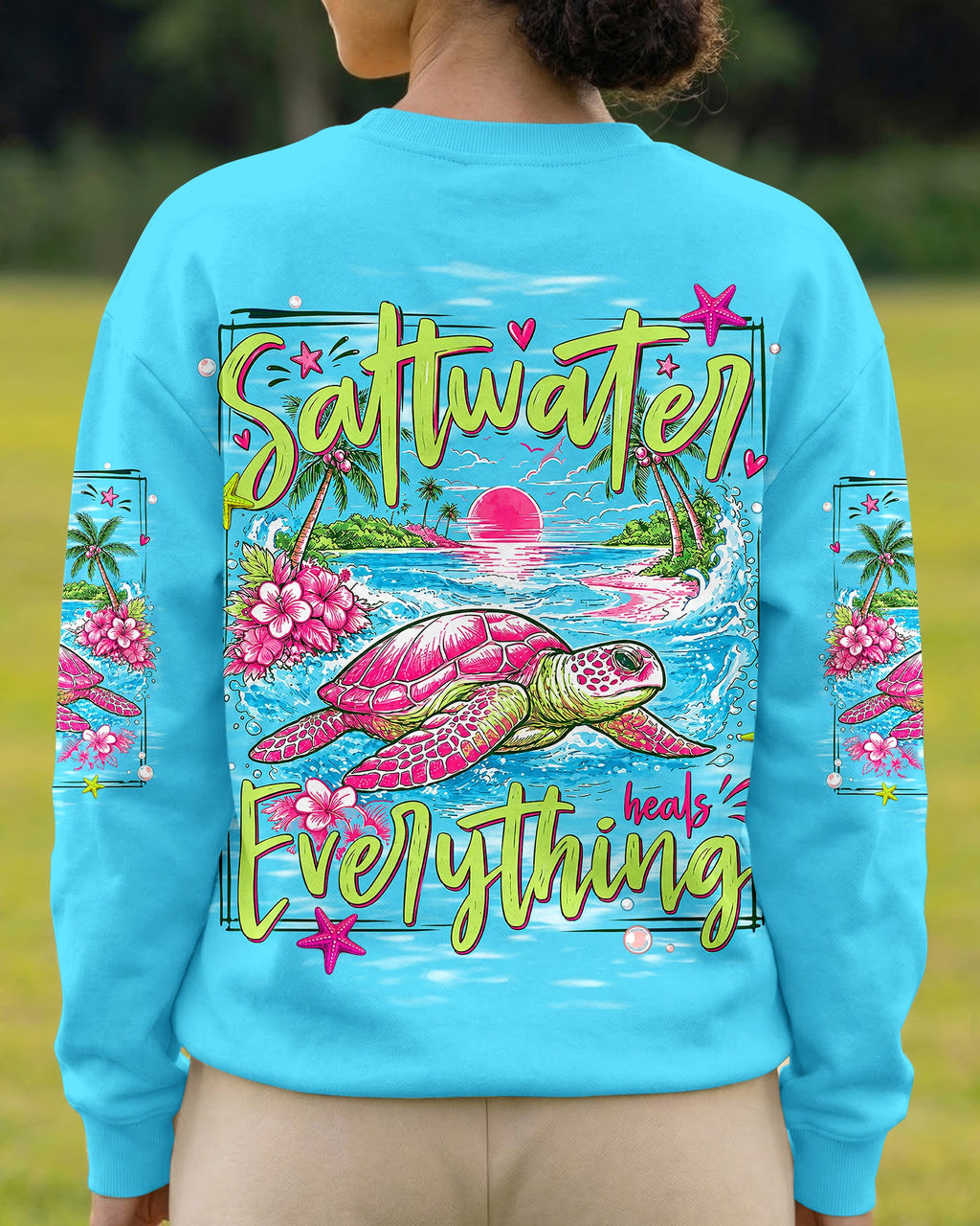 SALTWATER HEALS EVERYTHING TURTLE ALL OVER PRINT  - TLNT1107261