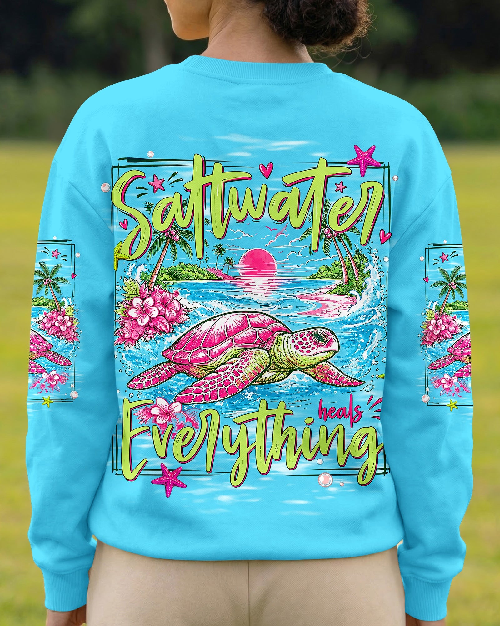 SALTWATER HEALS EVERYTHING TURTLE ALL OVER PRINT  - TLNT1107261