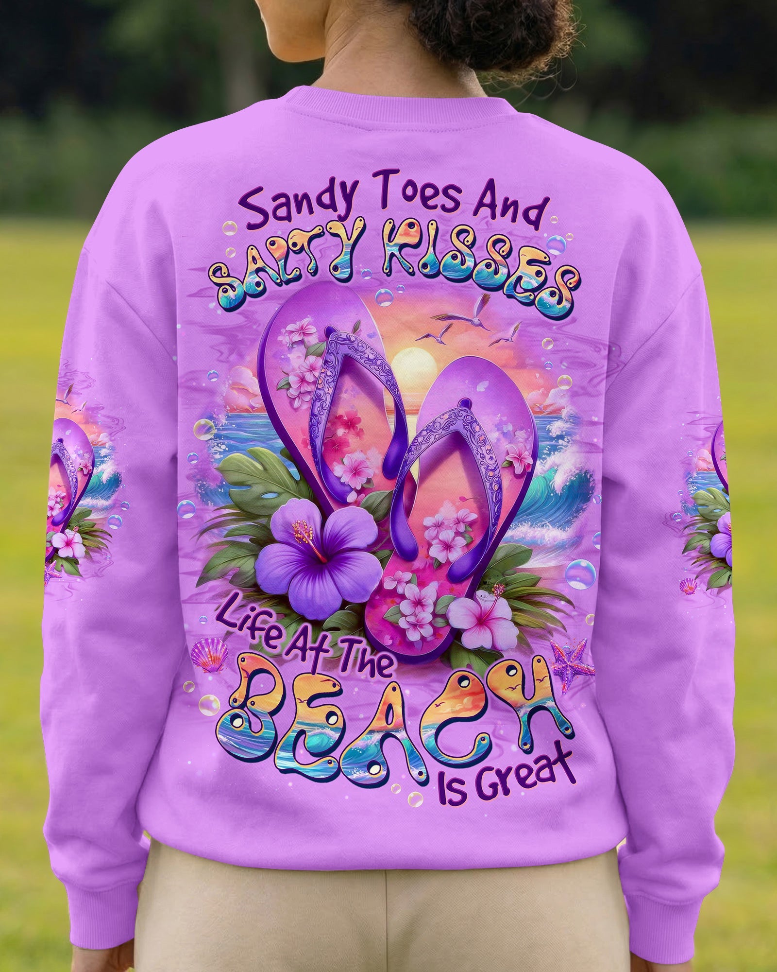SANDY TOES AND SALTY KISSES FLIP FLOPS ALL OVER PRINT - TLTW0805263
