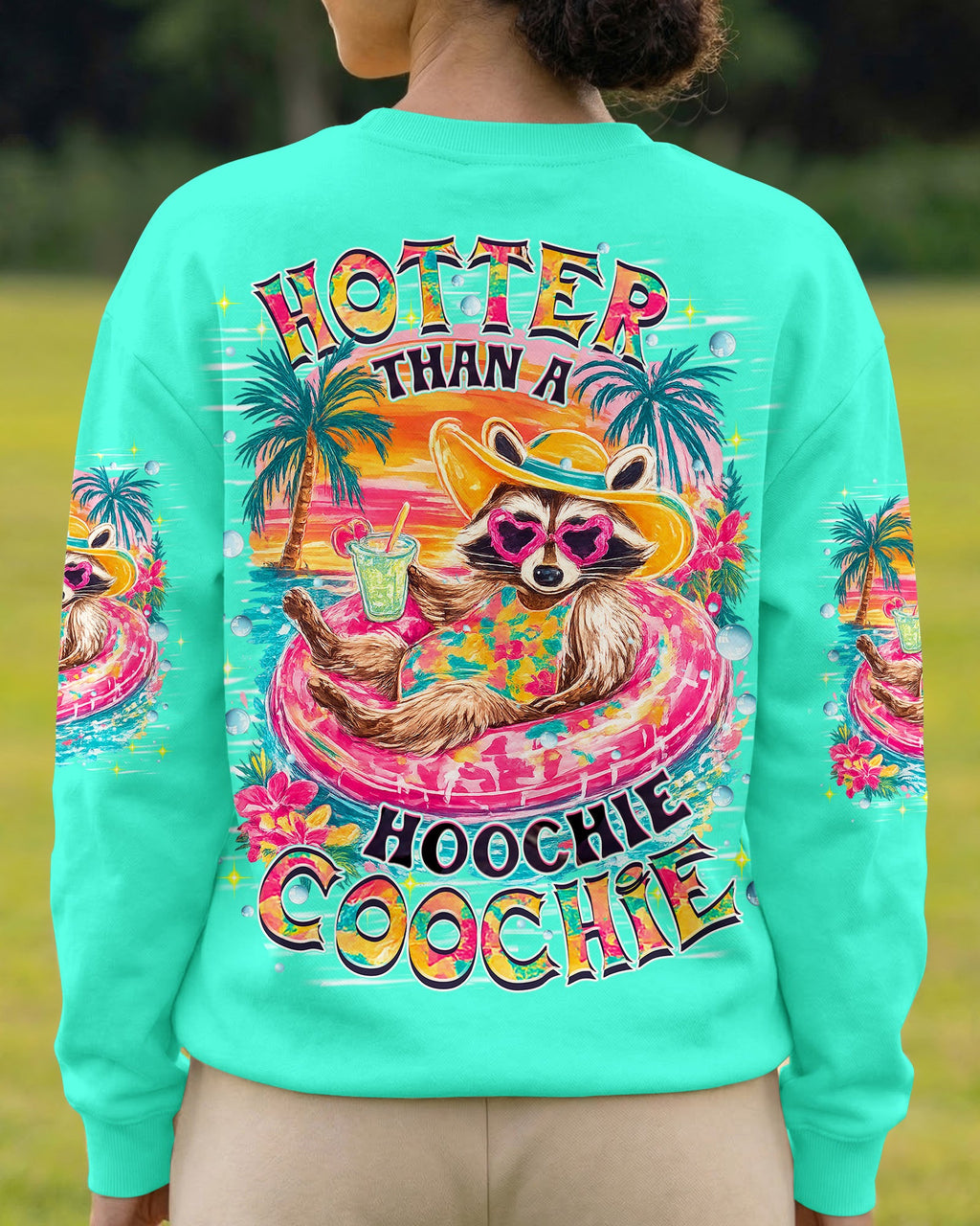 HOTTER THAN A HOOCHIE COOCHIE RACCOON ALL OVER PRINT - TLHN1905263