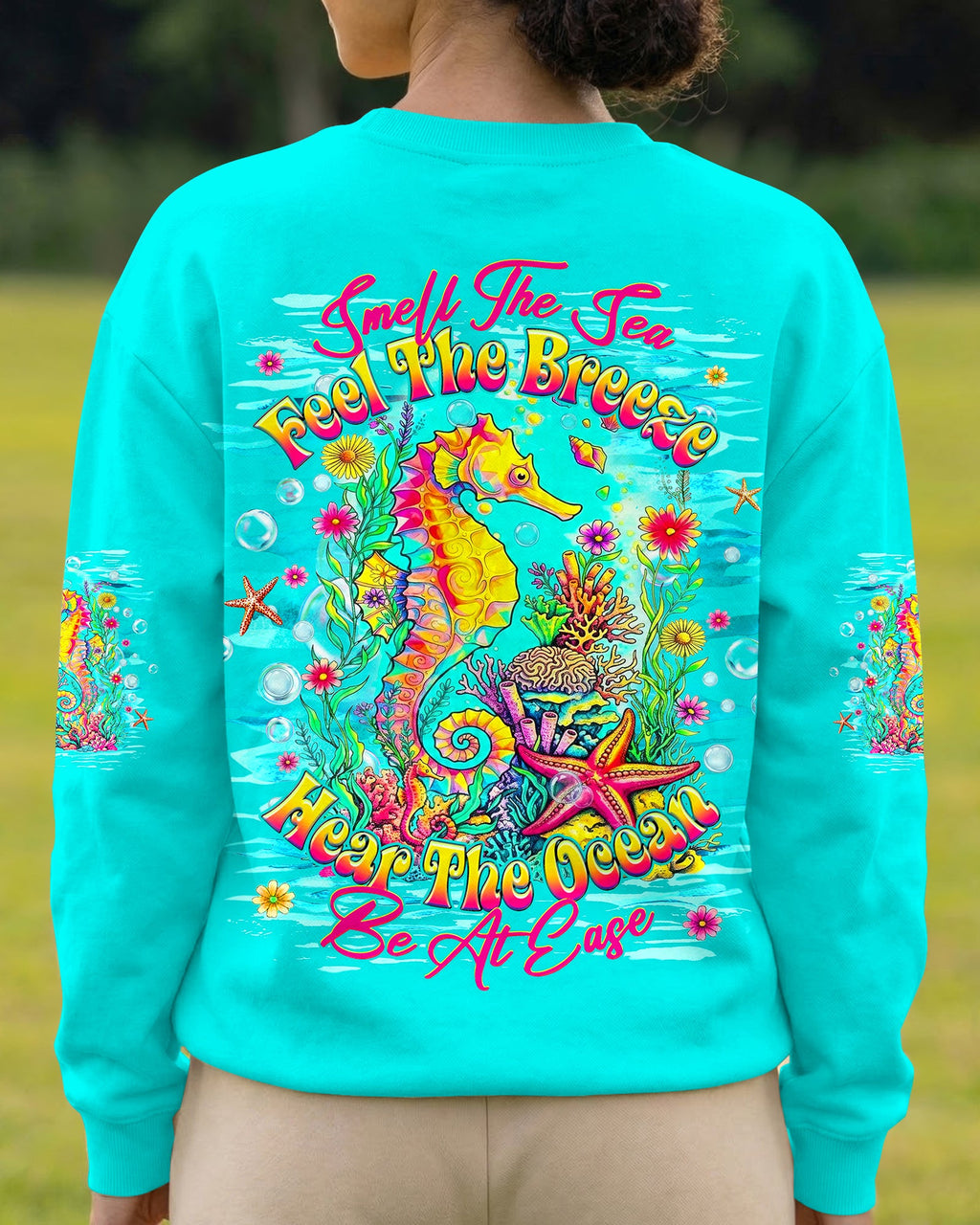 SMELL THE SEA FEEL THE BREEZE SEAHORSE  ALL OVER PRINT - TLHG1206262