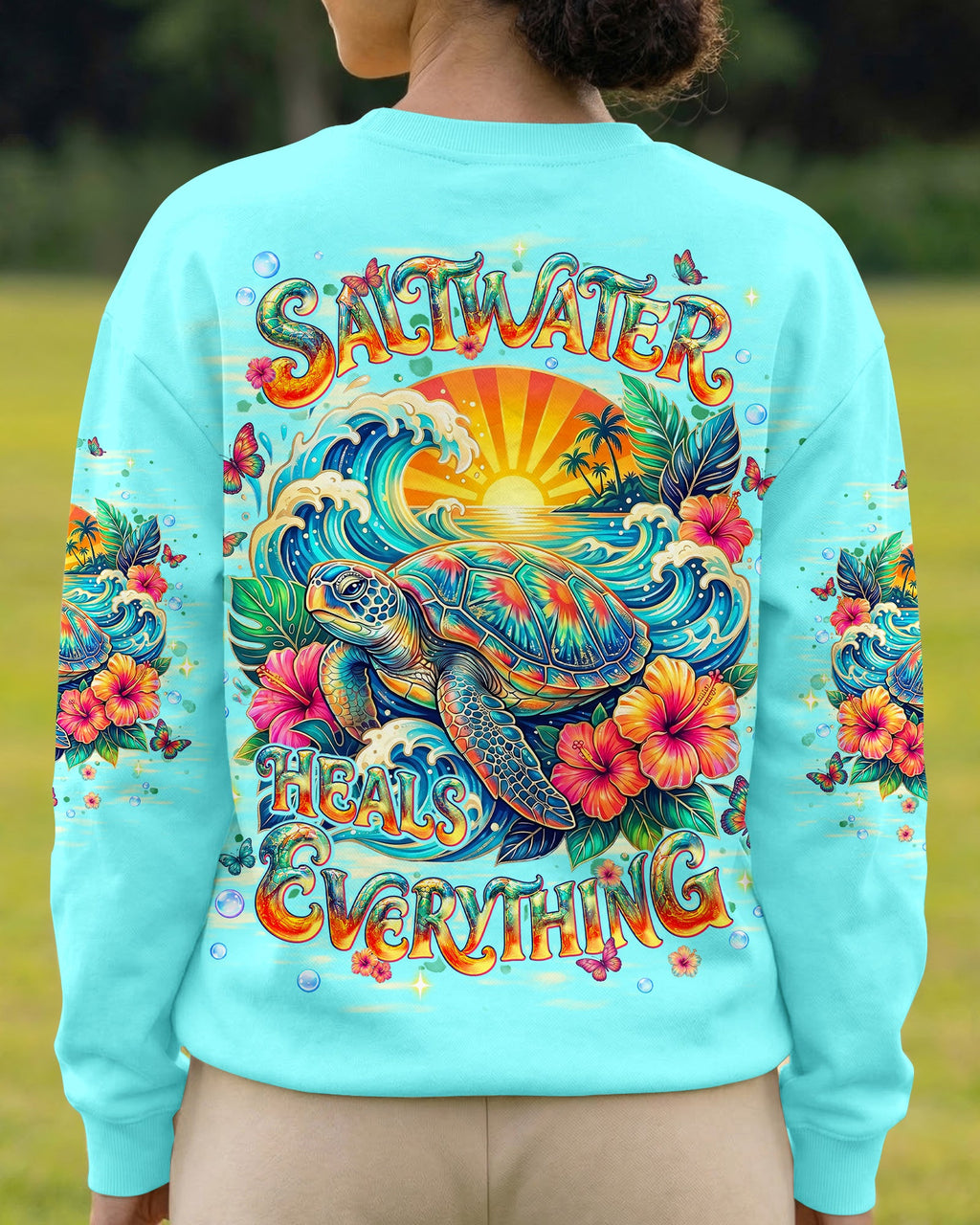 SALTWATER HEALS EVERYTHING TURTLE ALL OVER PRINT  - TLNT1704261
