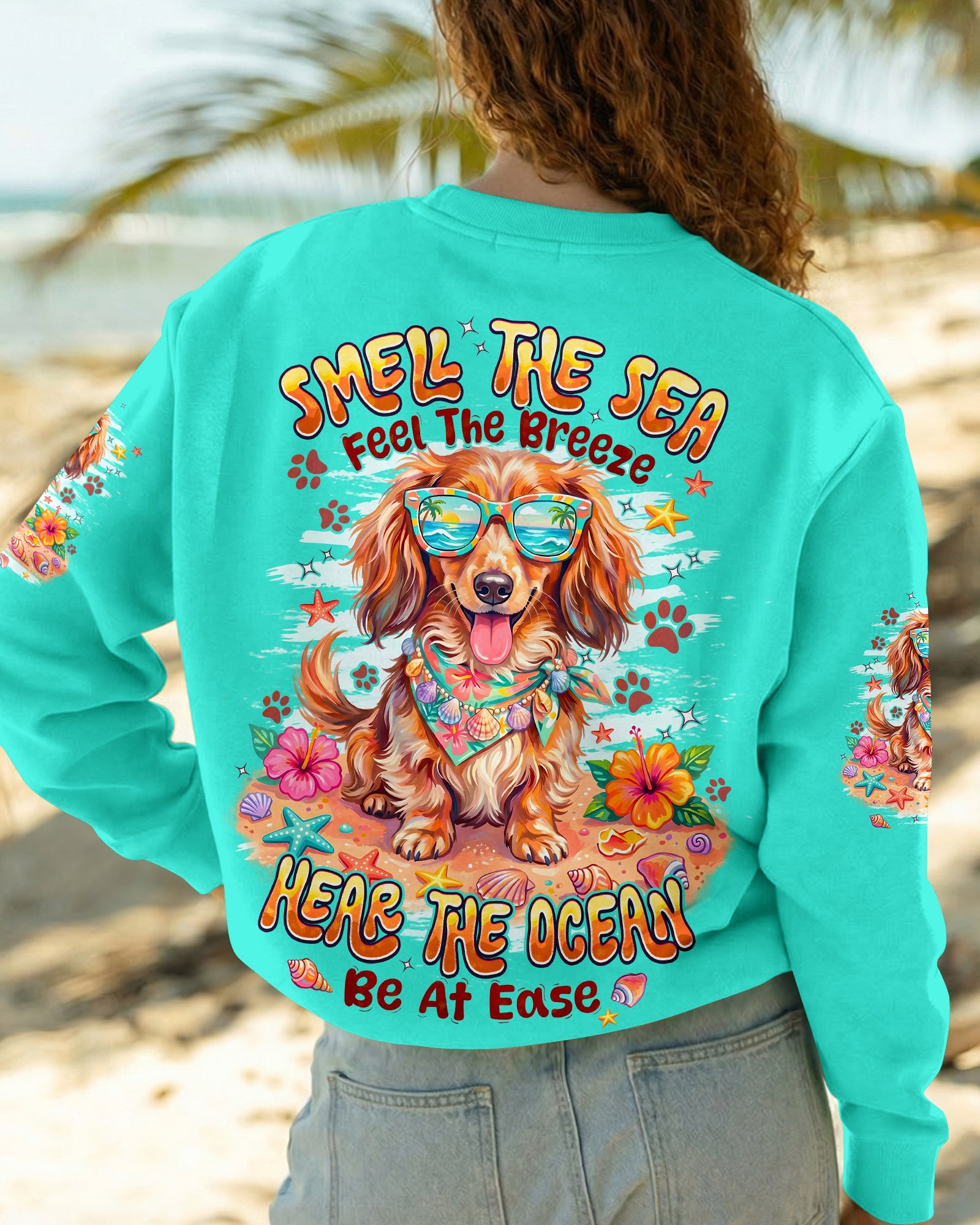 SMELL THE SEA DACHSHUND LONG HAIR DOG ALL OVER PRINT - TYPQ0906263