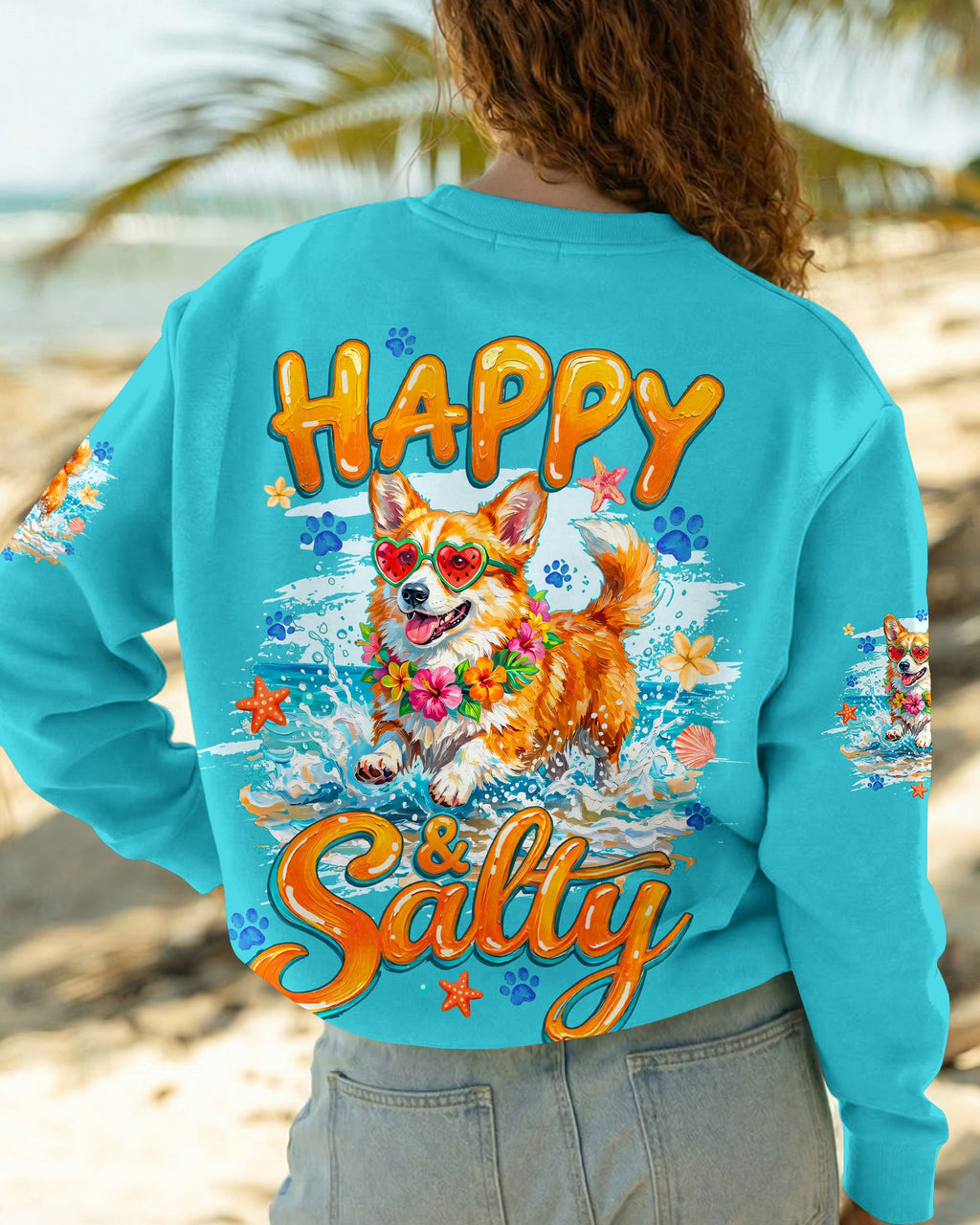 HAPPY AND SALTY CORGI DOG ALL OVER PRINT - TYQY2205261