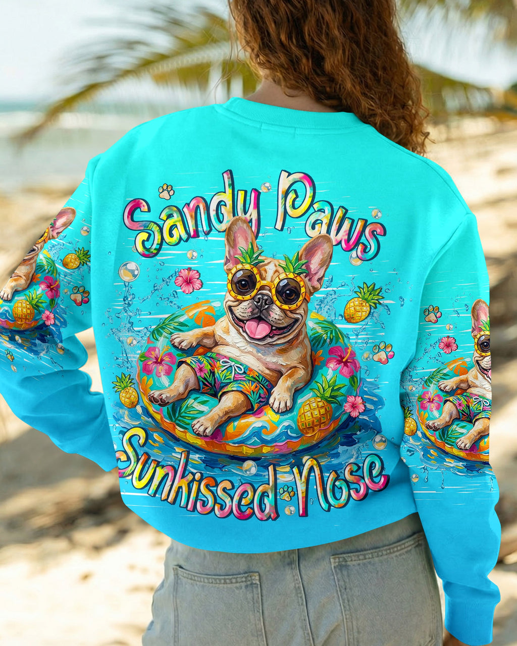 SANDY PAWS SUNKISSED NOSE FRENCH BULLDOG ALL OVER PRINT - TLHN0505261