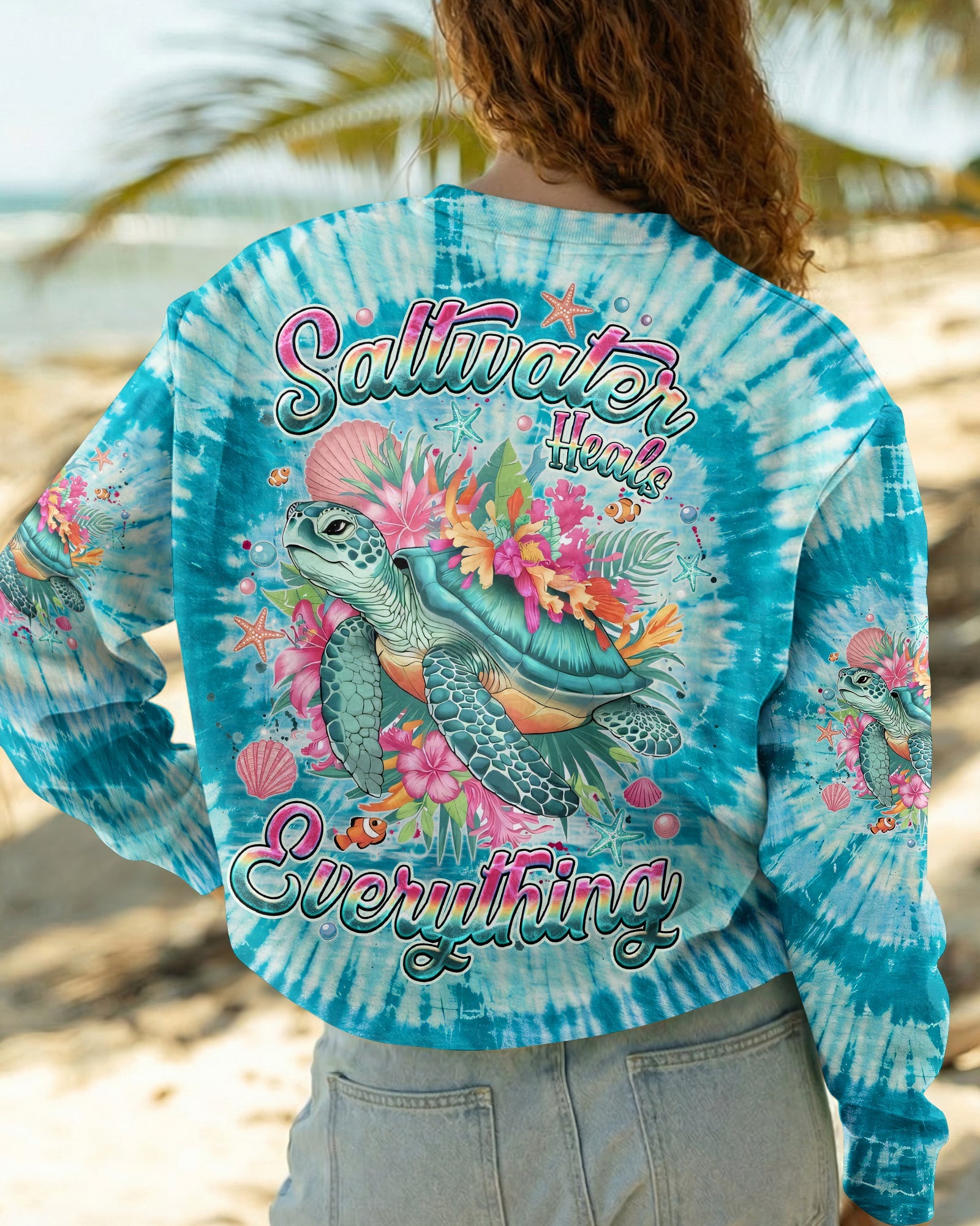 SALTWATER HEALS EVERYTHING TURTLE ALL OVER PRINT - TYQY0904261