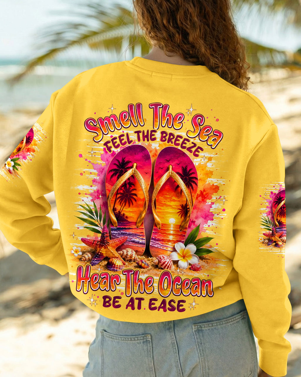 SMELL THE SEA FEEL THE BREEZE FLIP FLOPS ALL OVER PRINT - TYPQ0207262