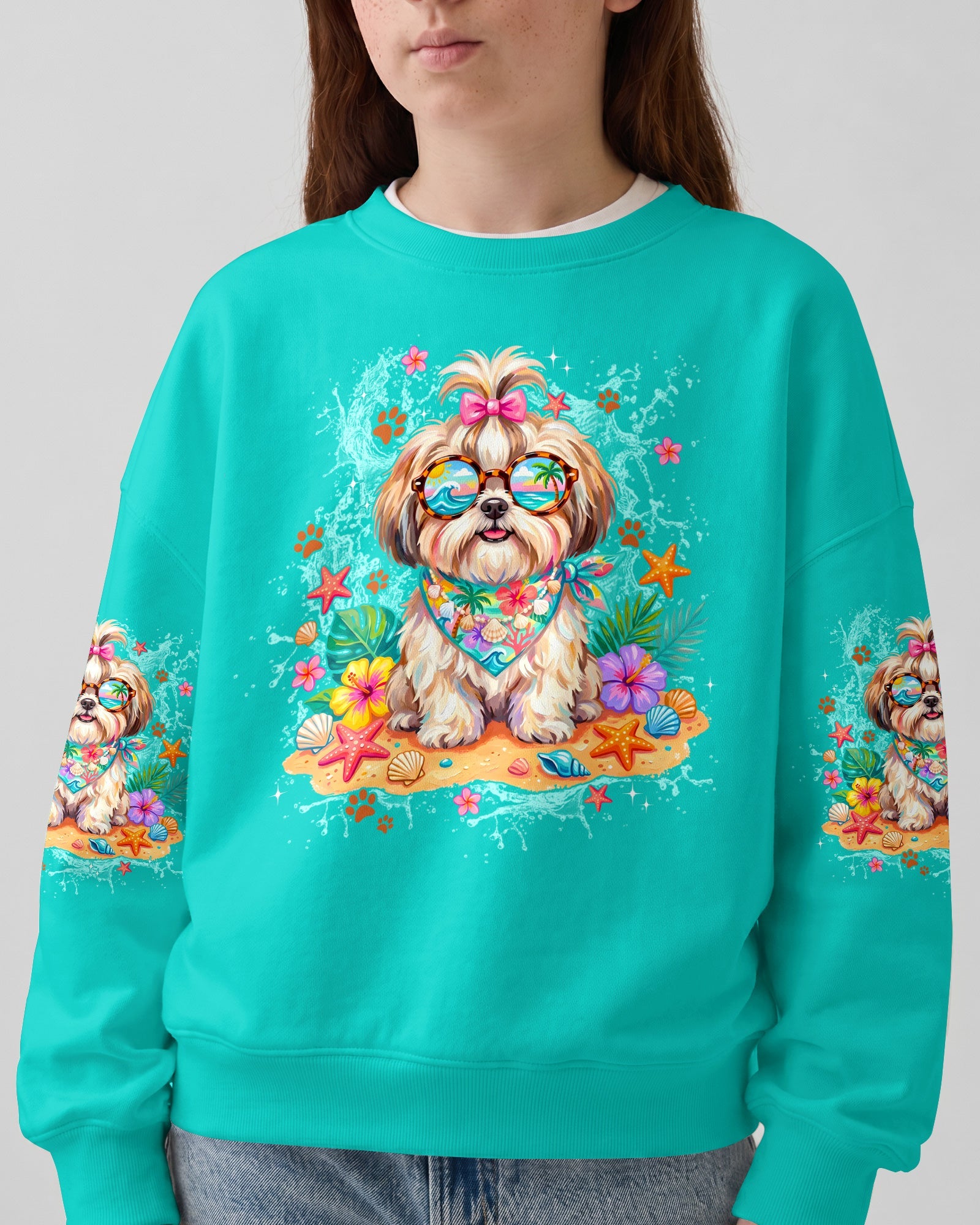SMELL THE SEA SHIH TZU DOG KIDS ALL OVER PRINT - TYPQ0406262