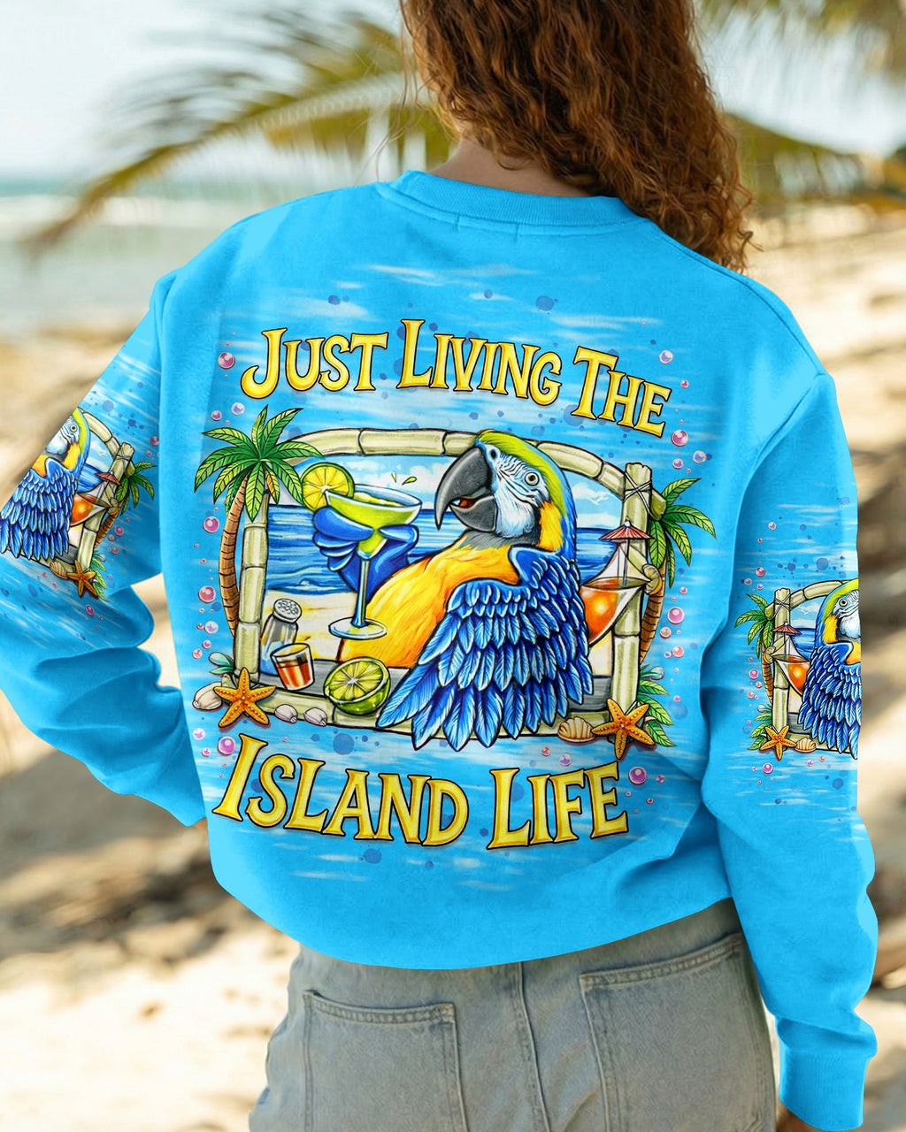 JUST LIVING THE ISLAND LIFE PARROT ALL OVER PRINT  - TLNT1205262