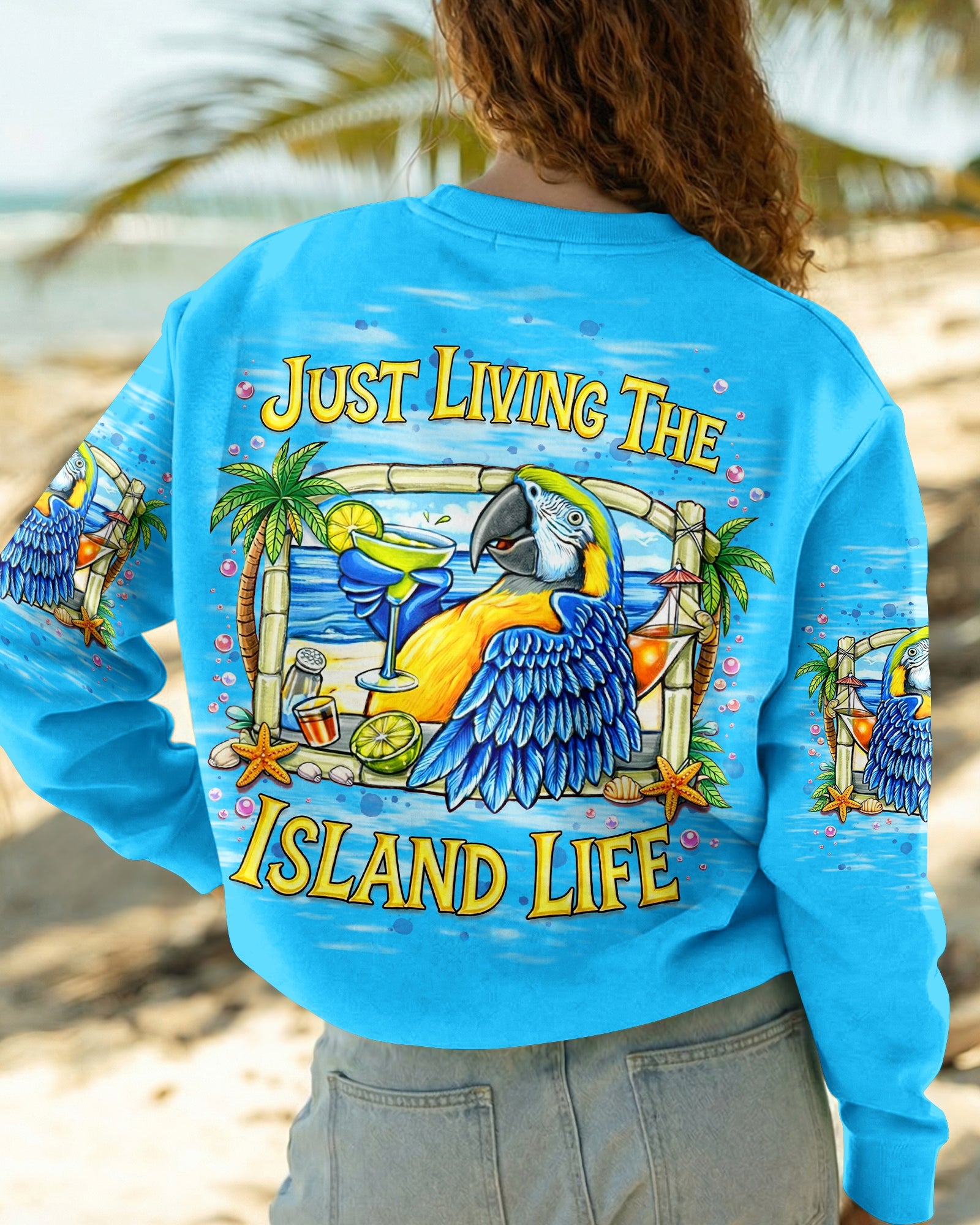 JUST LIVING THE ISLAND LIFE PARROT ALL OVER PRINT  - TLNT1205262