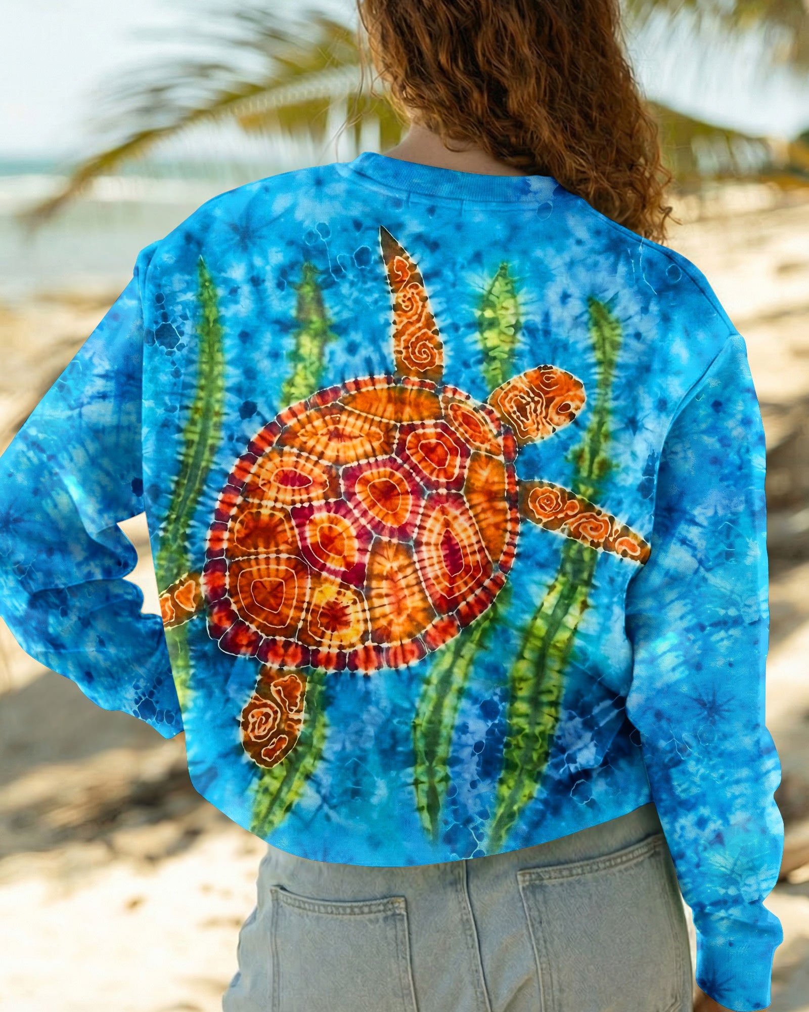 SEA TURTLE AND SEAWEED ALL OVER PRINT  - TLHG1604262