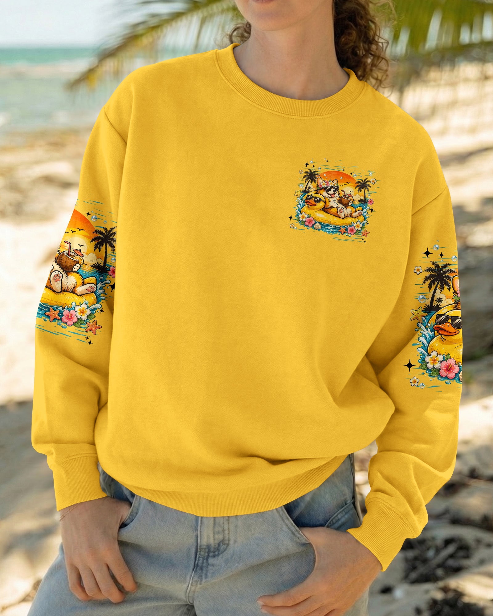 MEET ME AT MY HAPPY PLACE CORGI DOG ALL OVER PRINT   - TLHN2605263