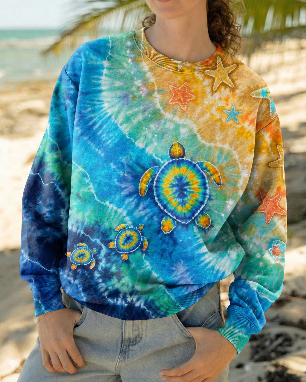 THREE TURTLES BEACH SAND BURST ALL OVER PRINT  - TLTW2206261