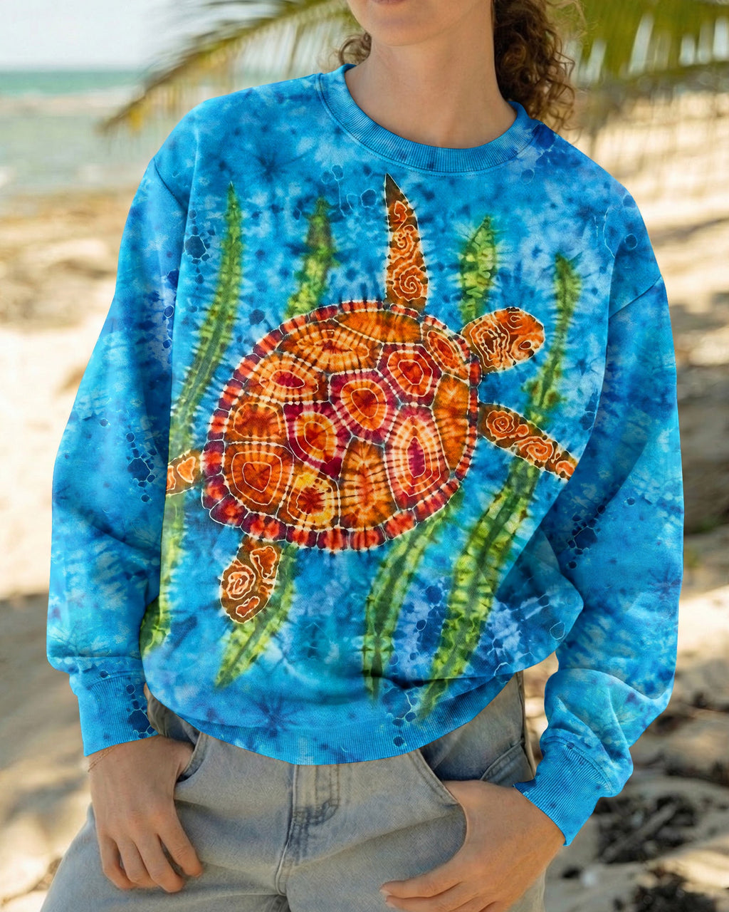 SEA TURTLE AND SEAWEED ALL OVER PRINT  - TLHG1604262