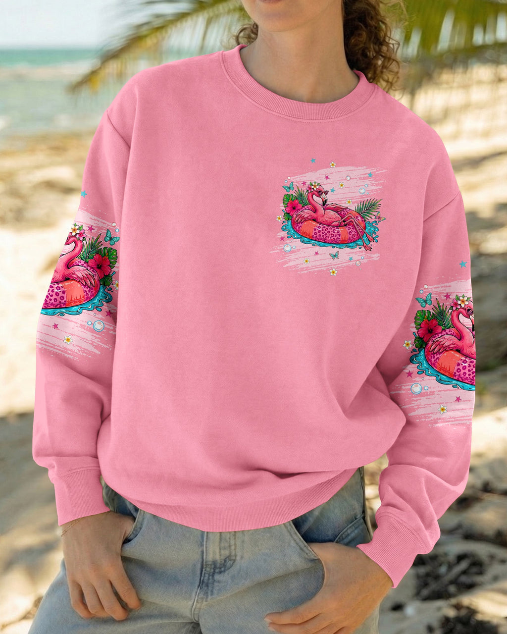 HOTTER THAN A HOOCHIE COOCHIE FLAMINGO ALL OVER PRINT  - TLNT0705264