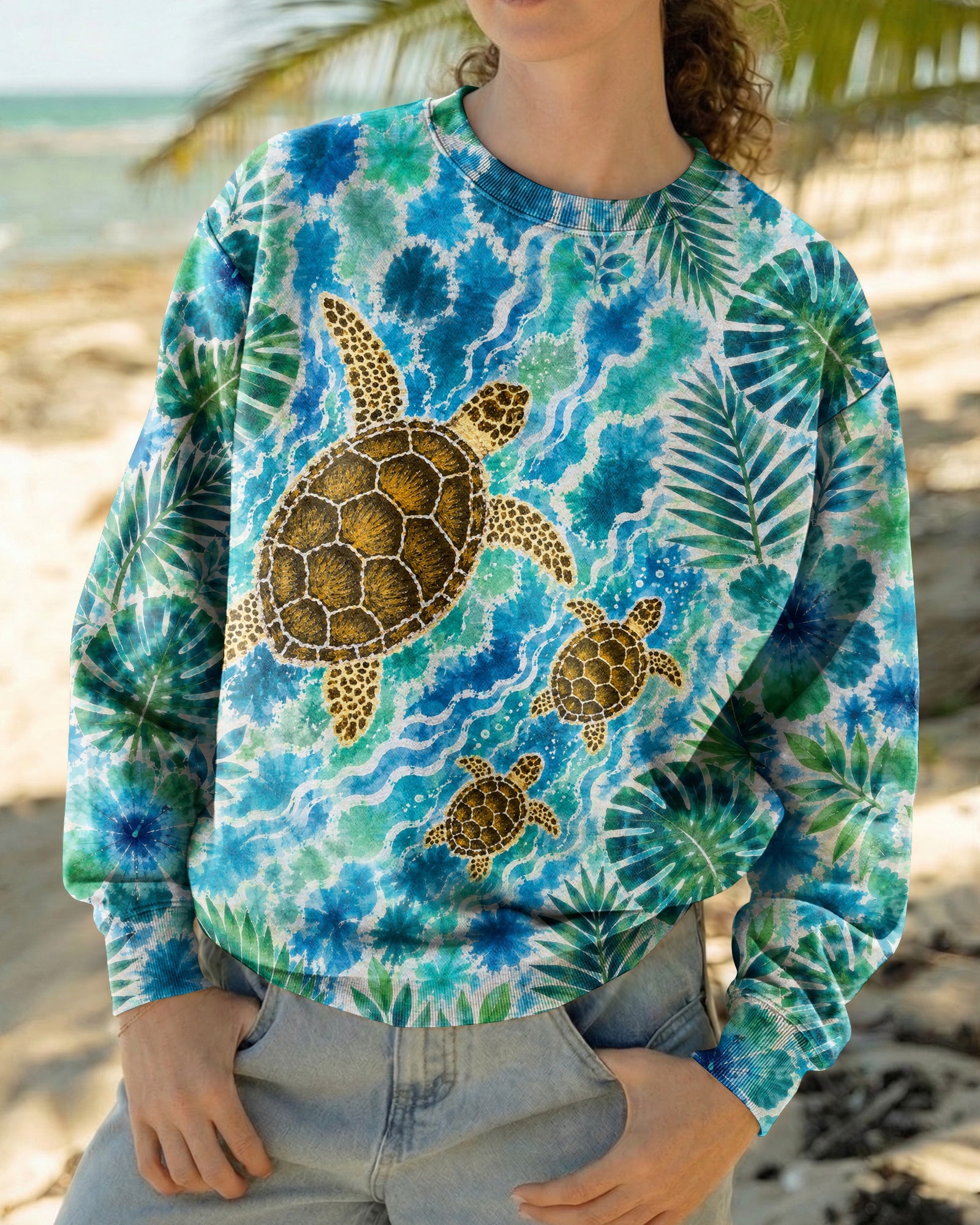 TROPICAL TURTLES VIBRANT OCEAN ALL OVER PRINT  - TLTW2406261