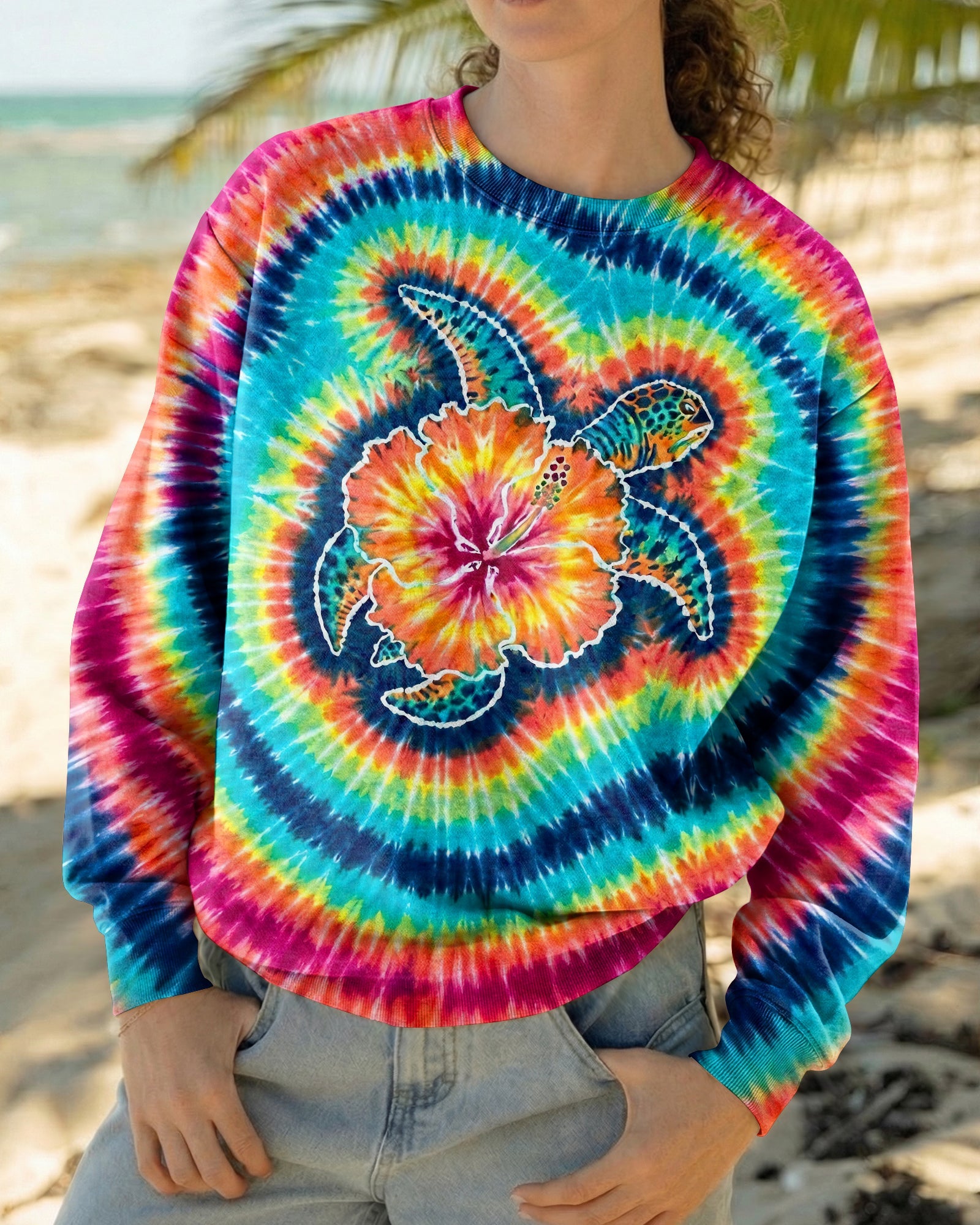 HIBISCUS SEA TURTLE SWIRL ALL OVER PRINT - TLHG1607262