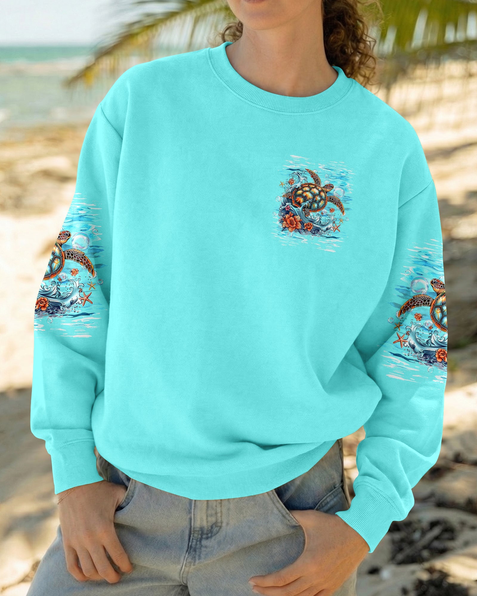 SMELL THE SEA FEEL THE BREEZE TURTLE  ALL OVER PRINT   - TLHG0406263