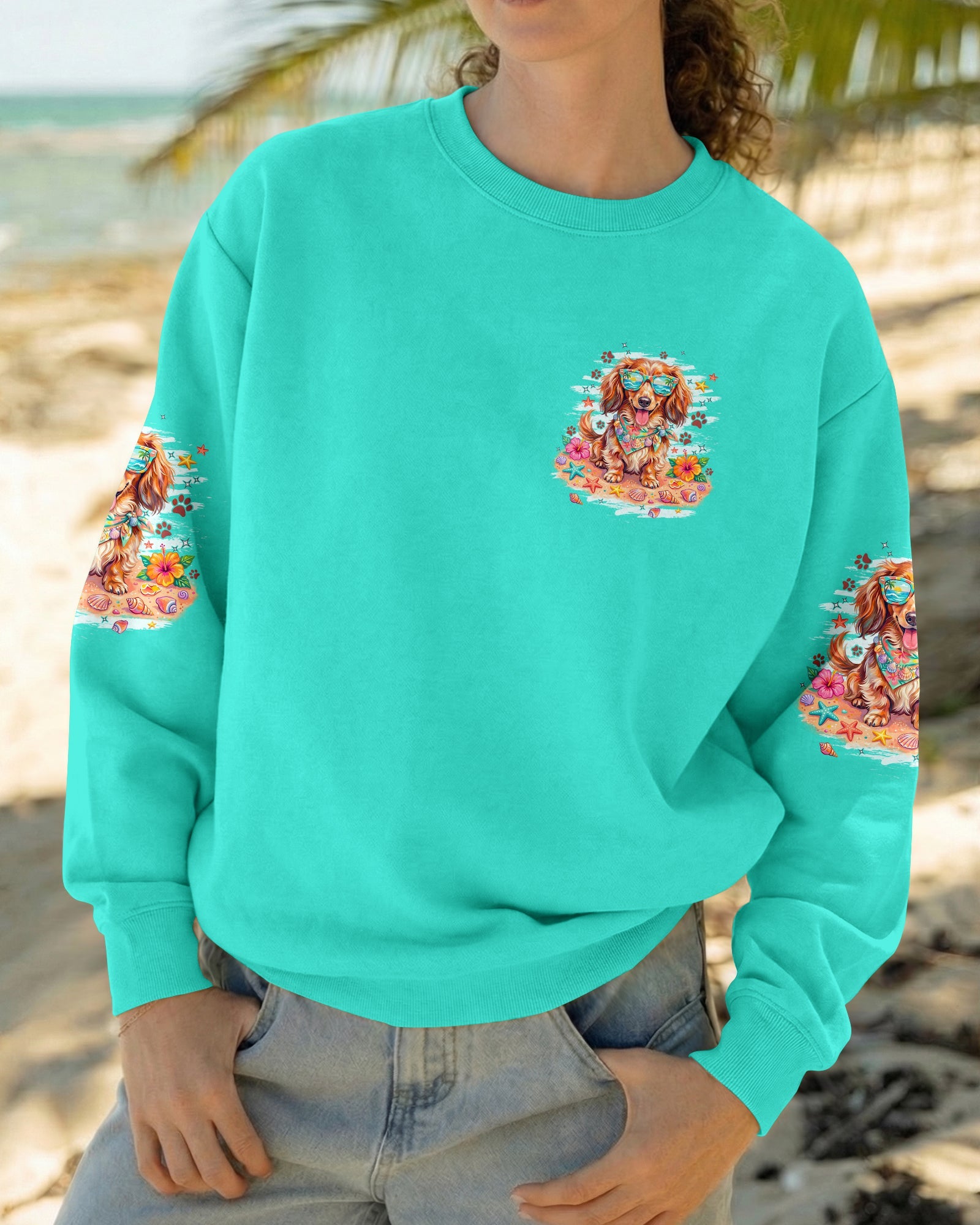 SMELL THE SEA DACHSHUND LONG HAIR DOG ALL OVER PRINT - TYPQ0906263
