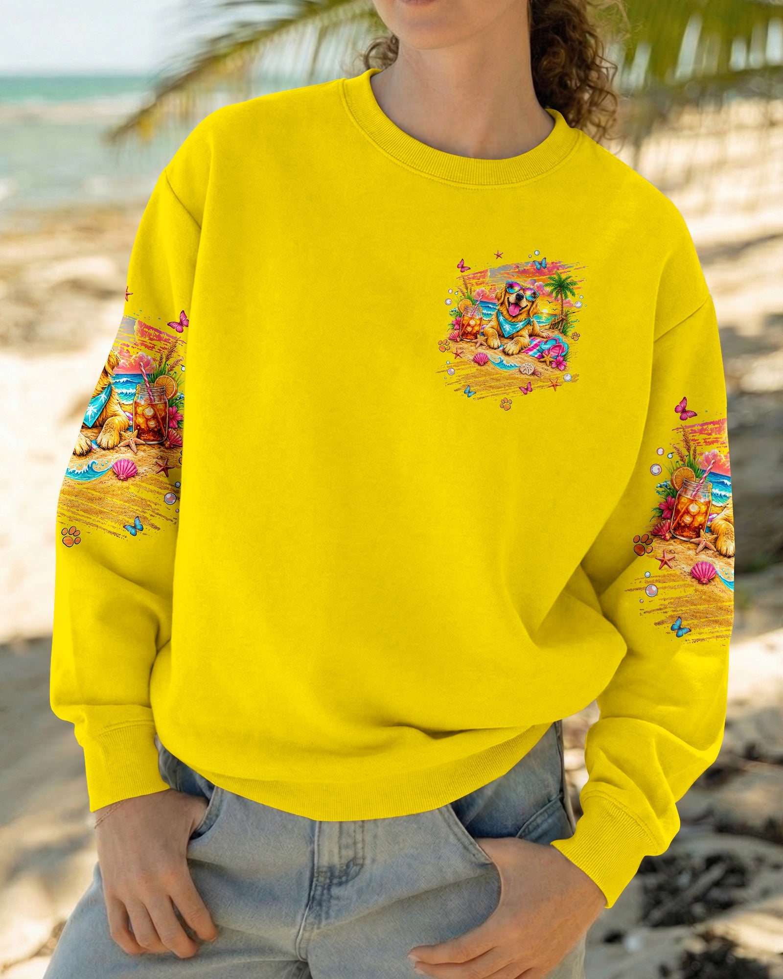 MEET ME AT MY HAPPY PLACE GOLDEN RETRIEVER DOG ALL OVER PRINT - TLNT2105261