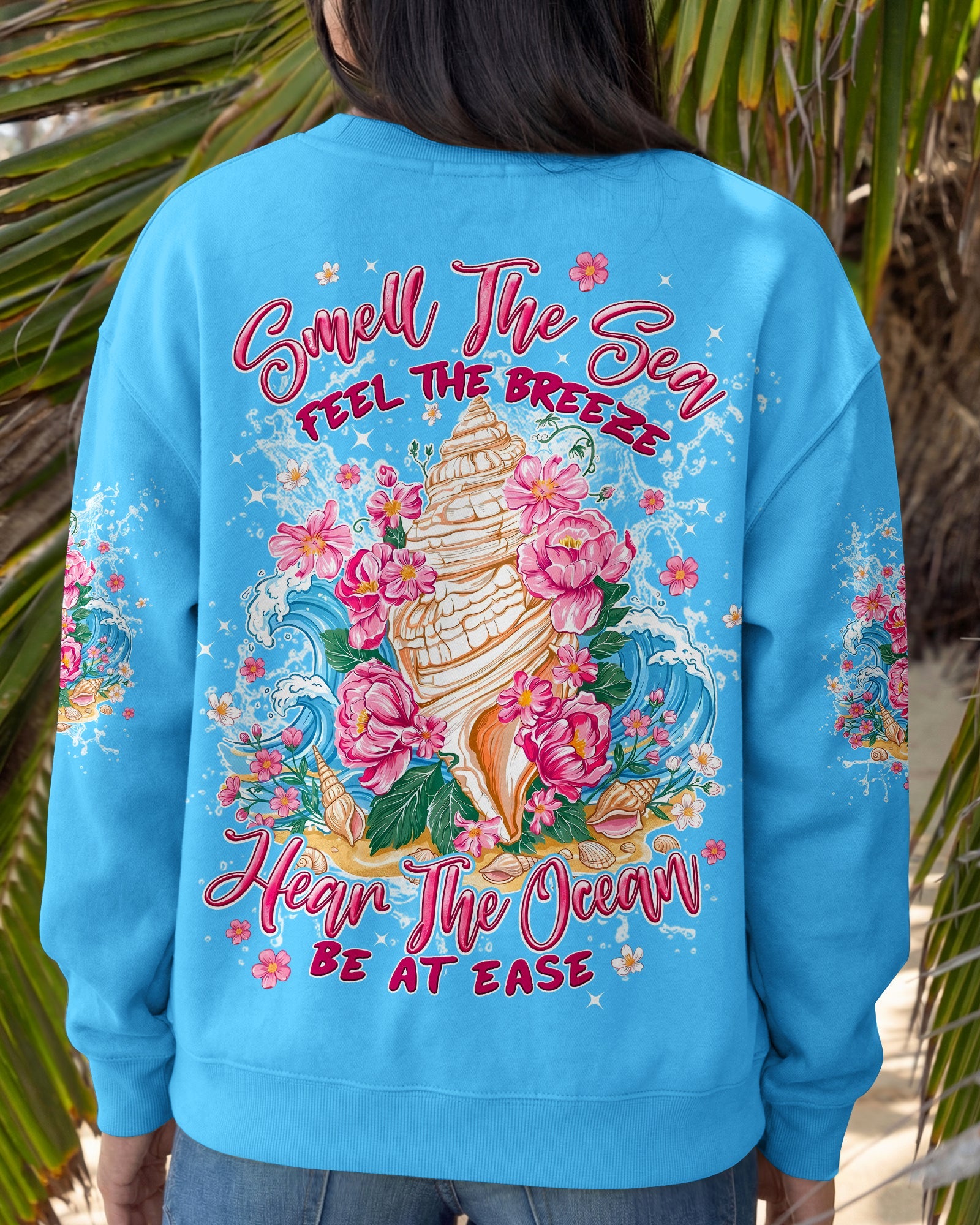 SMELL THE SEA FEEL THE BREEZE SEASHELL ALL OVER PRINT - TYPQ0806261