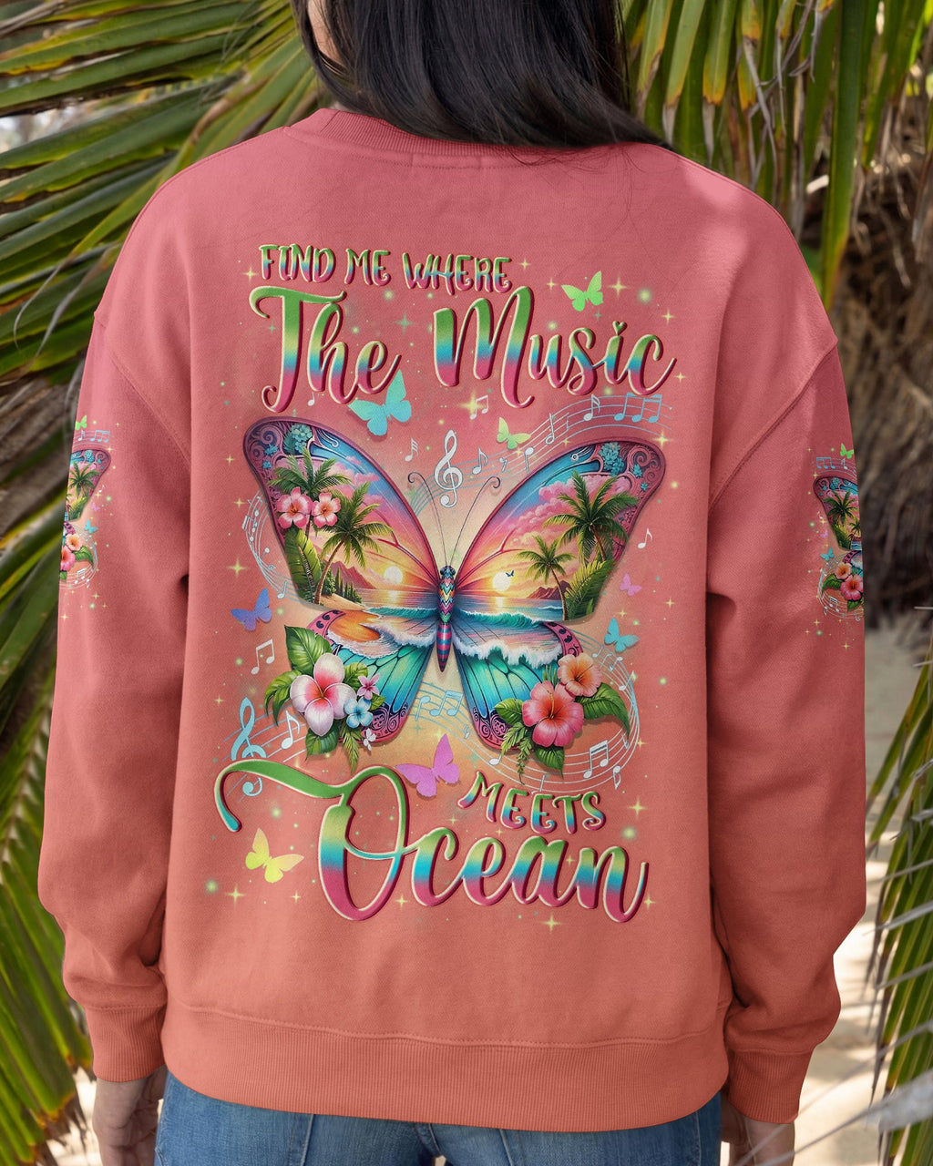 FIND ME WHERE THE MUSIC MEETS THE OCEAN BUTTERFLY ALL OVER PRINT - TYLN0704262