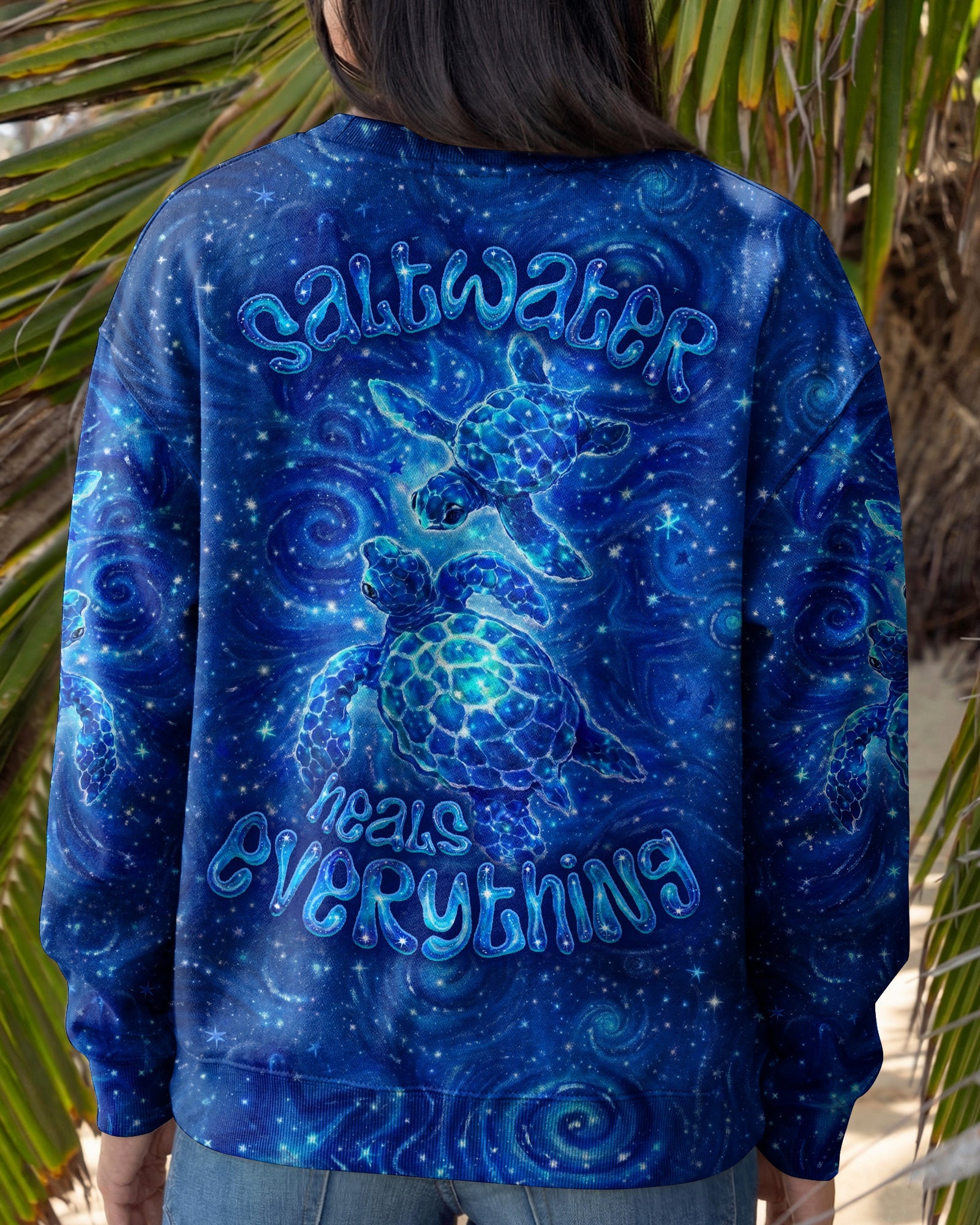 SALTWATER HEALS EVERYTHING TURTLE ALL OVER PRINT  - TLNO1504261