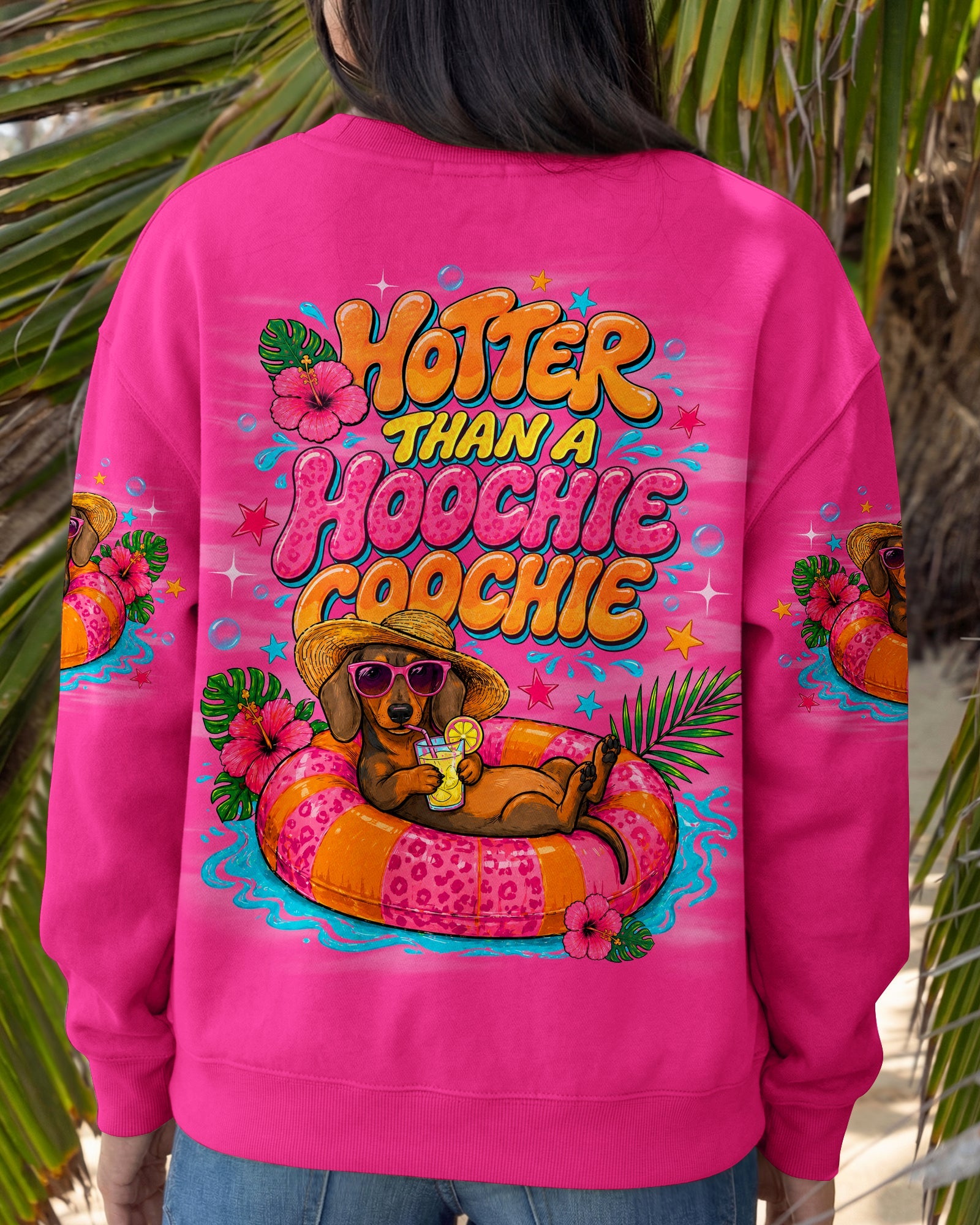 HOTTER THAN A HOOCHIE COOCHIE DACHSHUND DOG ALL OVER PRINT - TLNO1805262