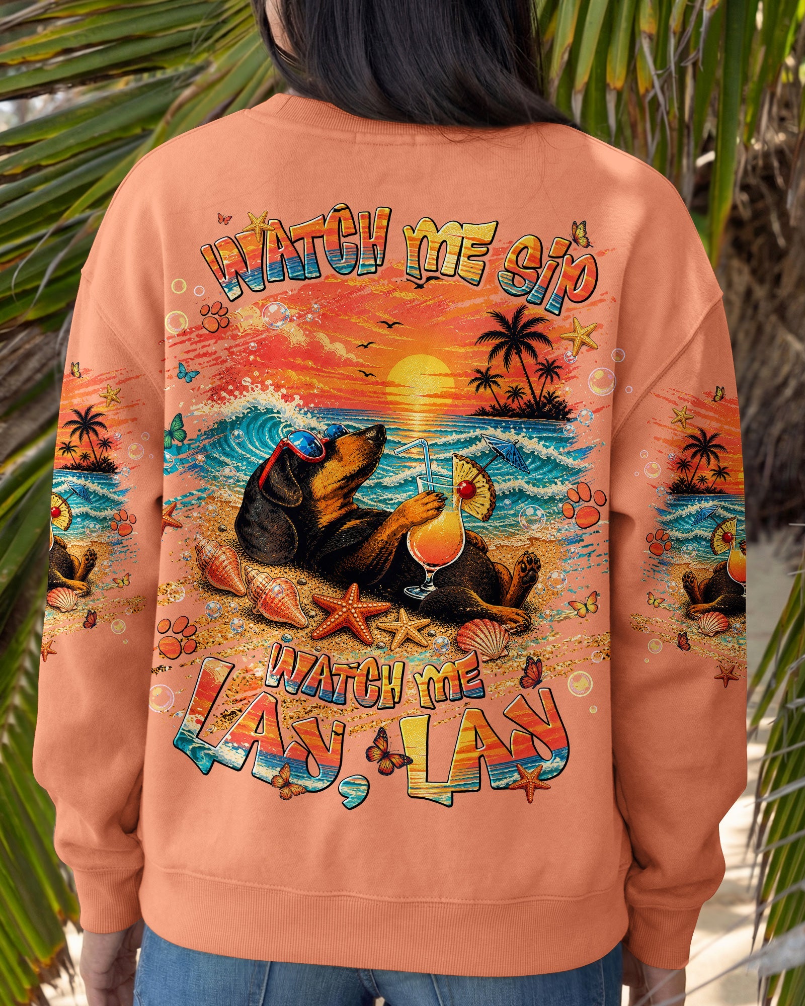 WATCH ME SIP DACHSHUND DOG ALL OVER PRINT  - TLNT2005263