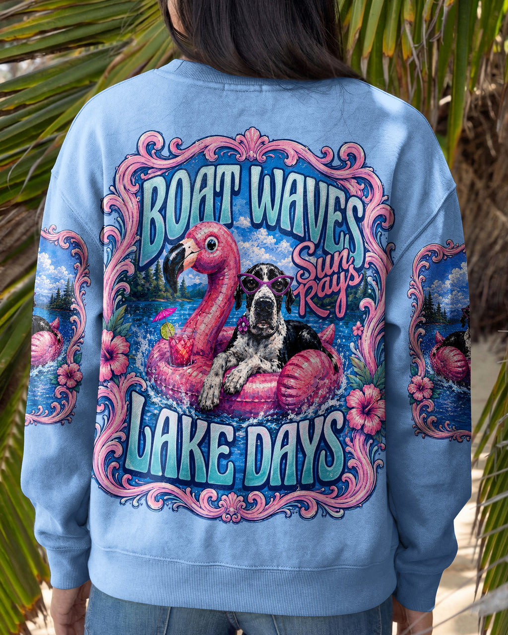 FLAMINGO FLOAT LAKE GREAT DANE DOG SUMMER ALL OVER PRINT – RI2205261