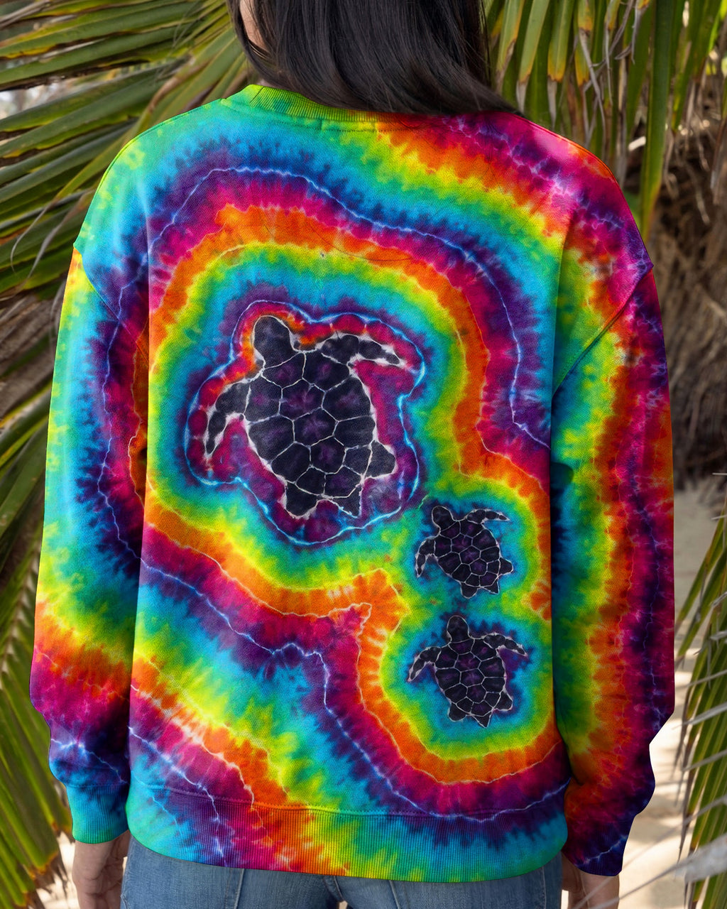 THREE SEA TURTLES COLORFUL SWIRL  ALL OVER PRINT  - TLTW1906263